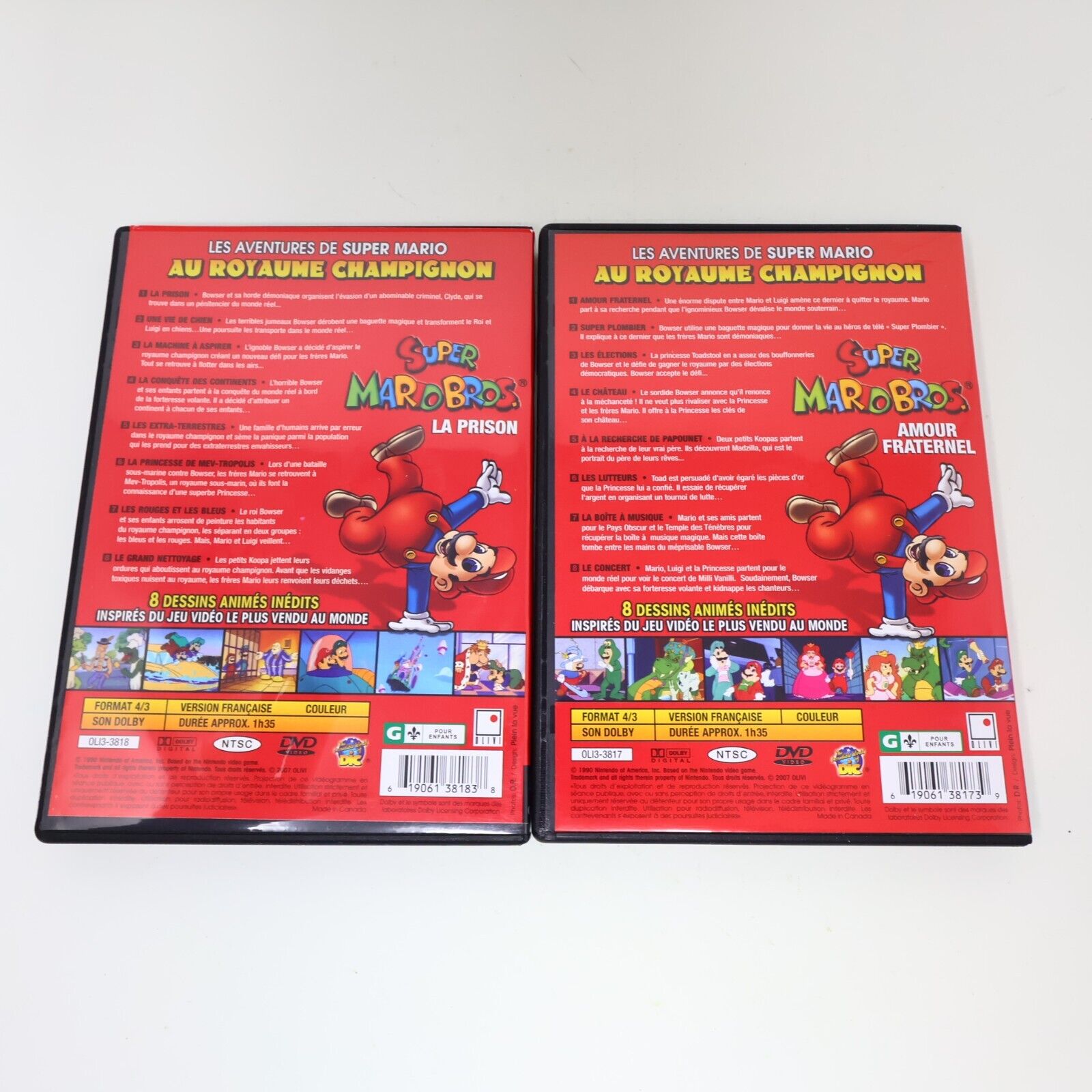 Lot Super Mario Bros DVD La Prison & Amour Fraternel Série TV NTSC Français 2007