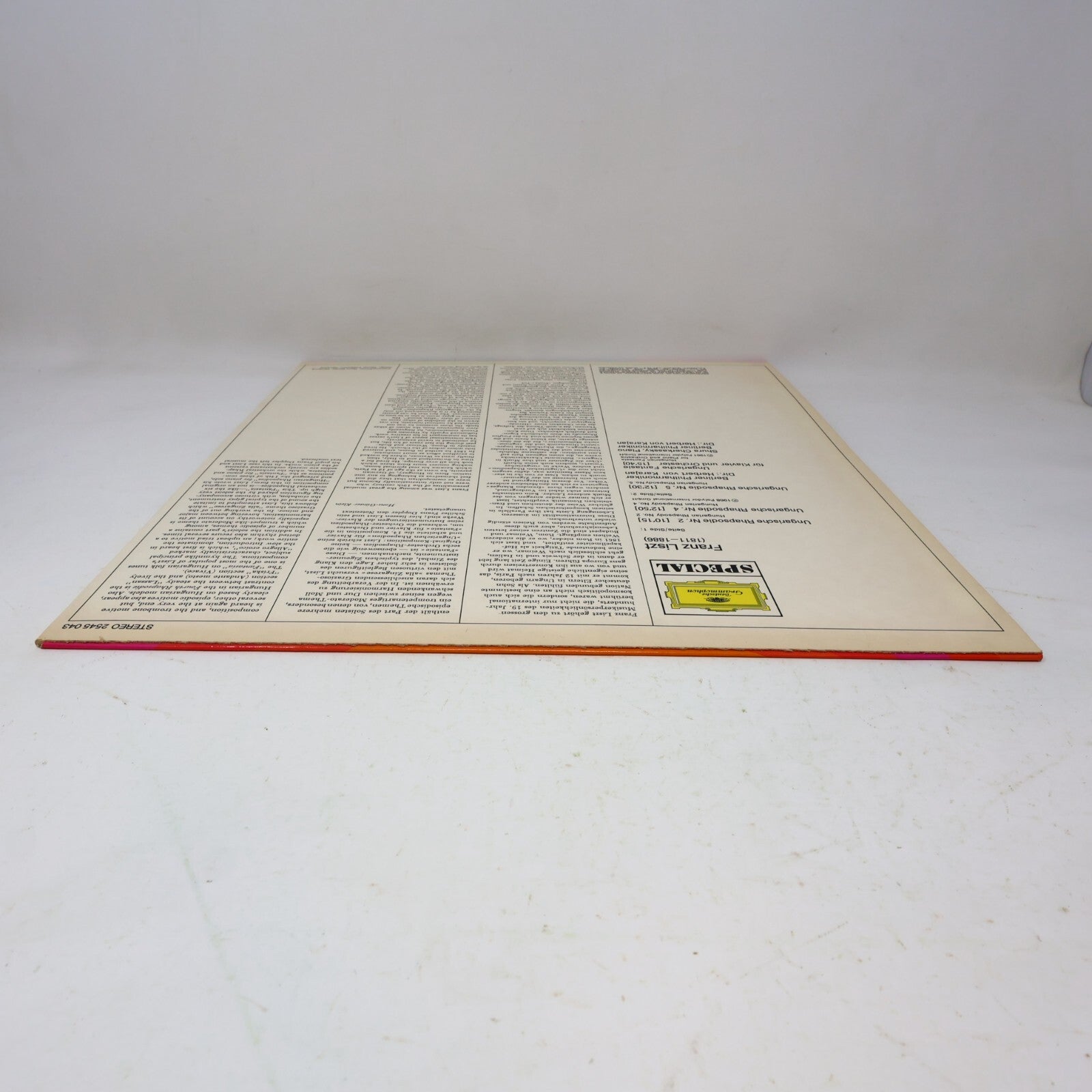 Liszt Fireworks von Karajan Cherkassky Berlin Philharmonic LP Record 2530 788