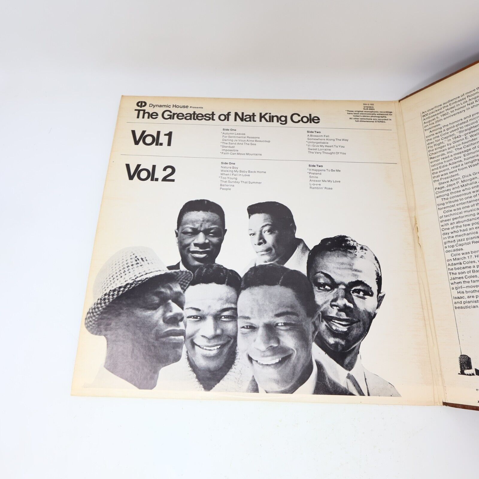 The Greatest of Nat King Cole Vol 1-2 Vinyl Record 2x LP SLB 6803 Unforgettable