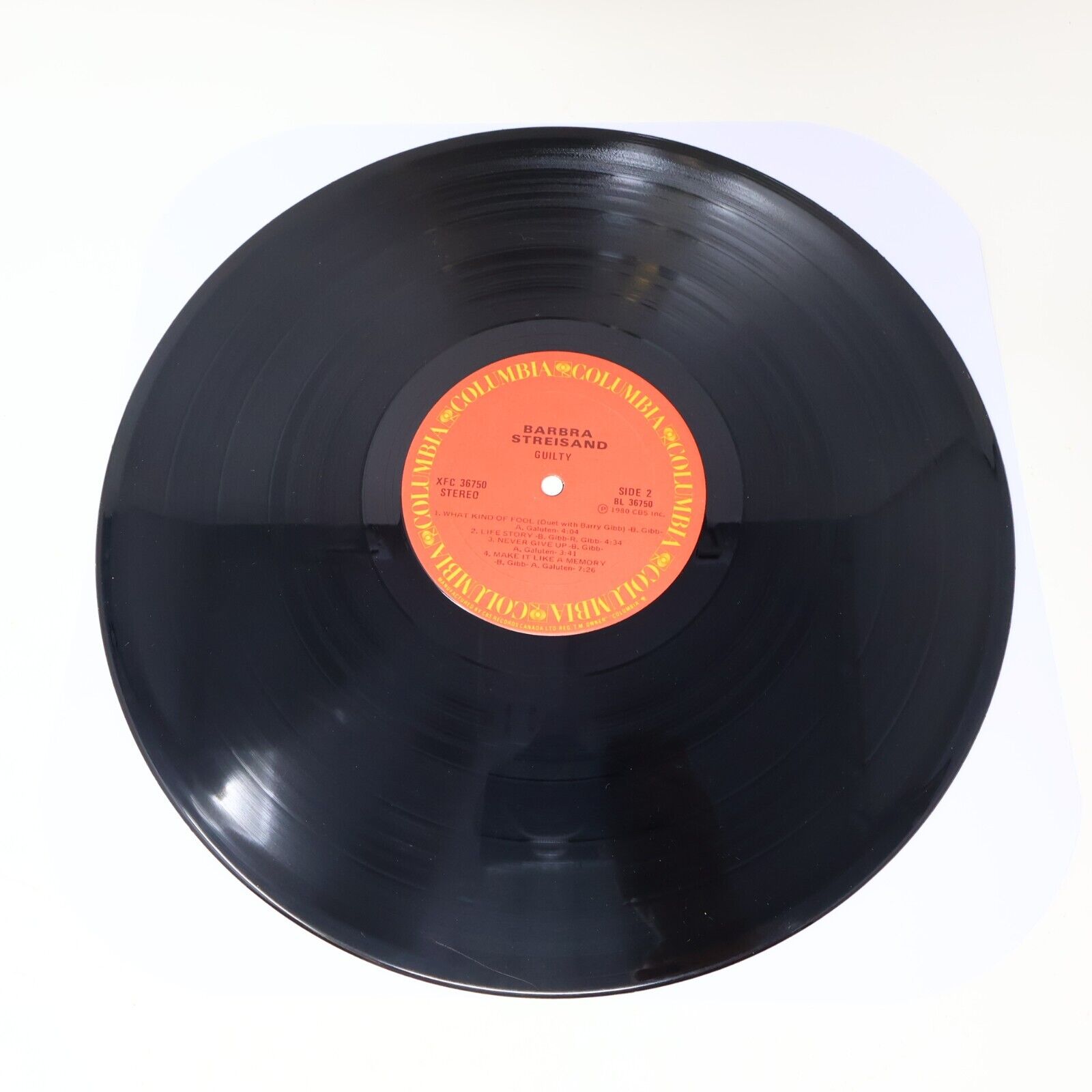 Barbra Streisand Guilty LP Record 1980 Canada XFC 36750 Gatefold Woman In Love