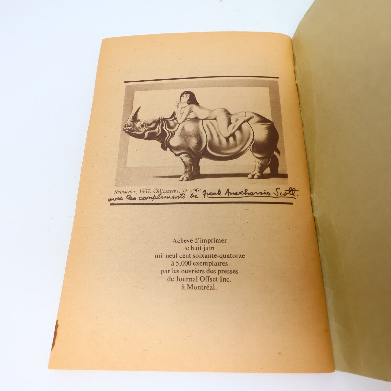 1974 Le Parti Rhinocéros Programmé Victor-Lévy Beaulieu Satire Politique Québec