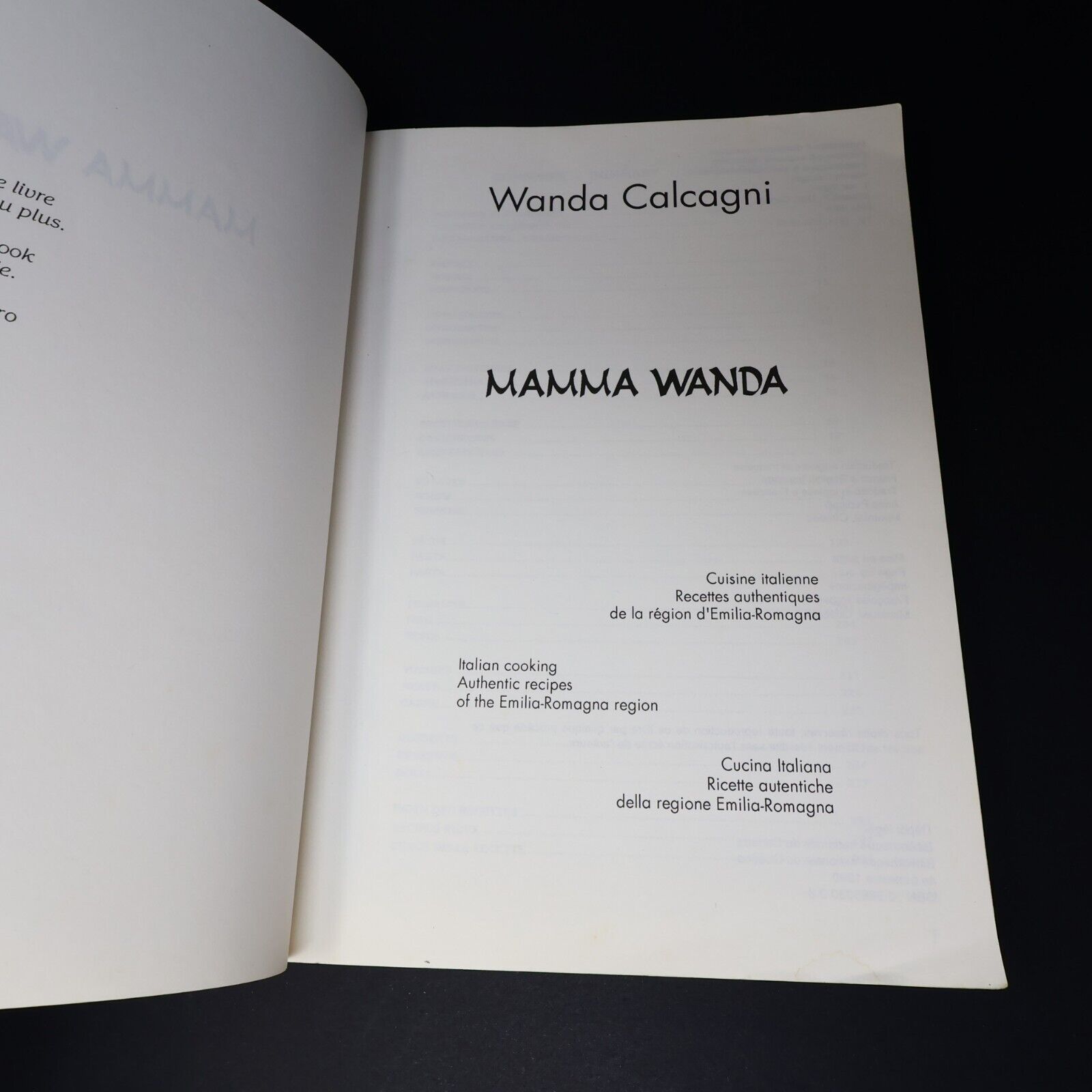 1990 Mamma Wanda Cuisine Italienne Recettes Authentiques de Wanda Calcagni Livre