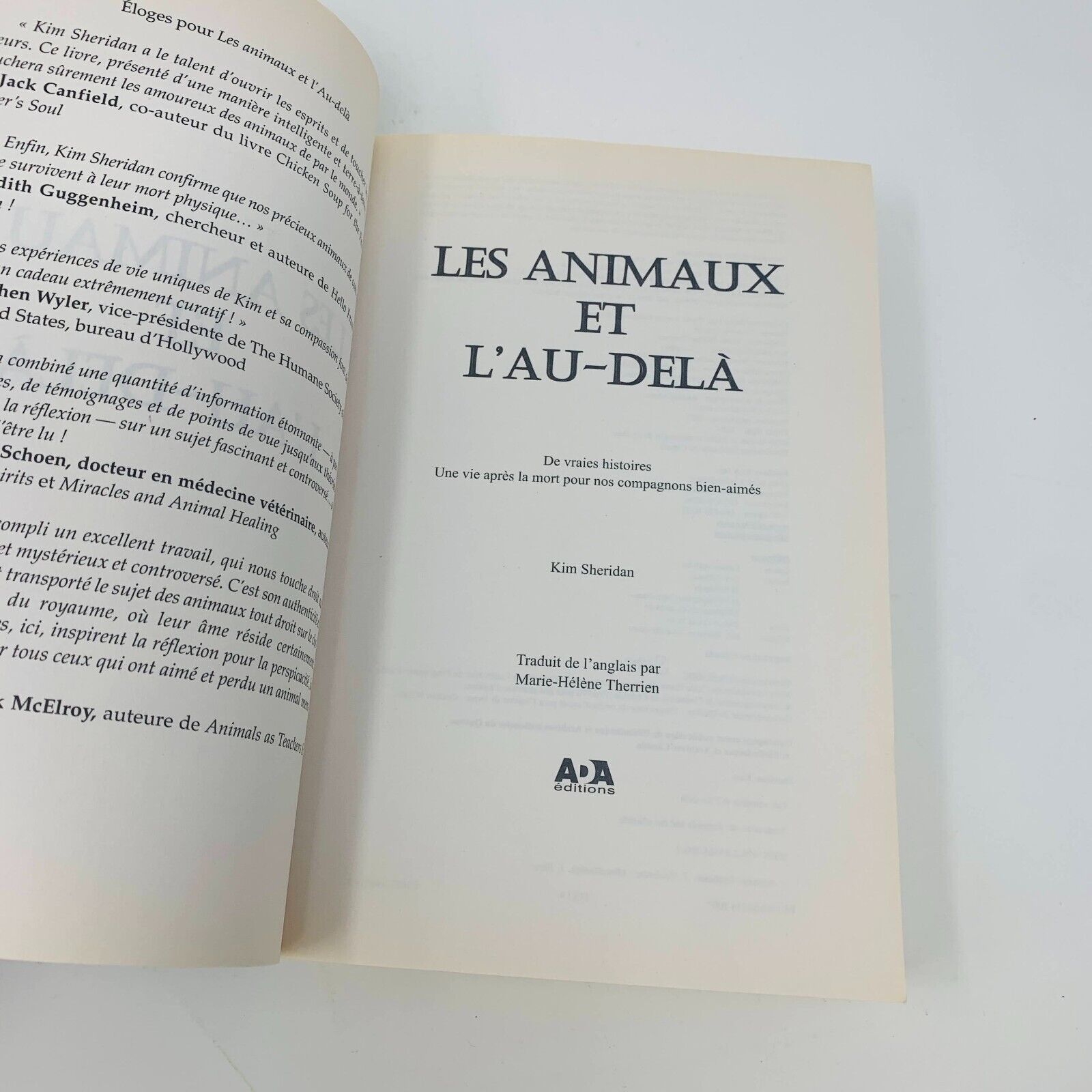 2007 Les Animaux et l'Au-Delà de Kim Sheridan Vie Mort Chat Chien Français Ada