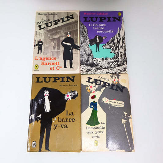 Arsène Lupin Lot 4 Livres Maurice Leblanc Français French Poche Paperback 70s PB