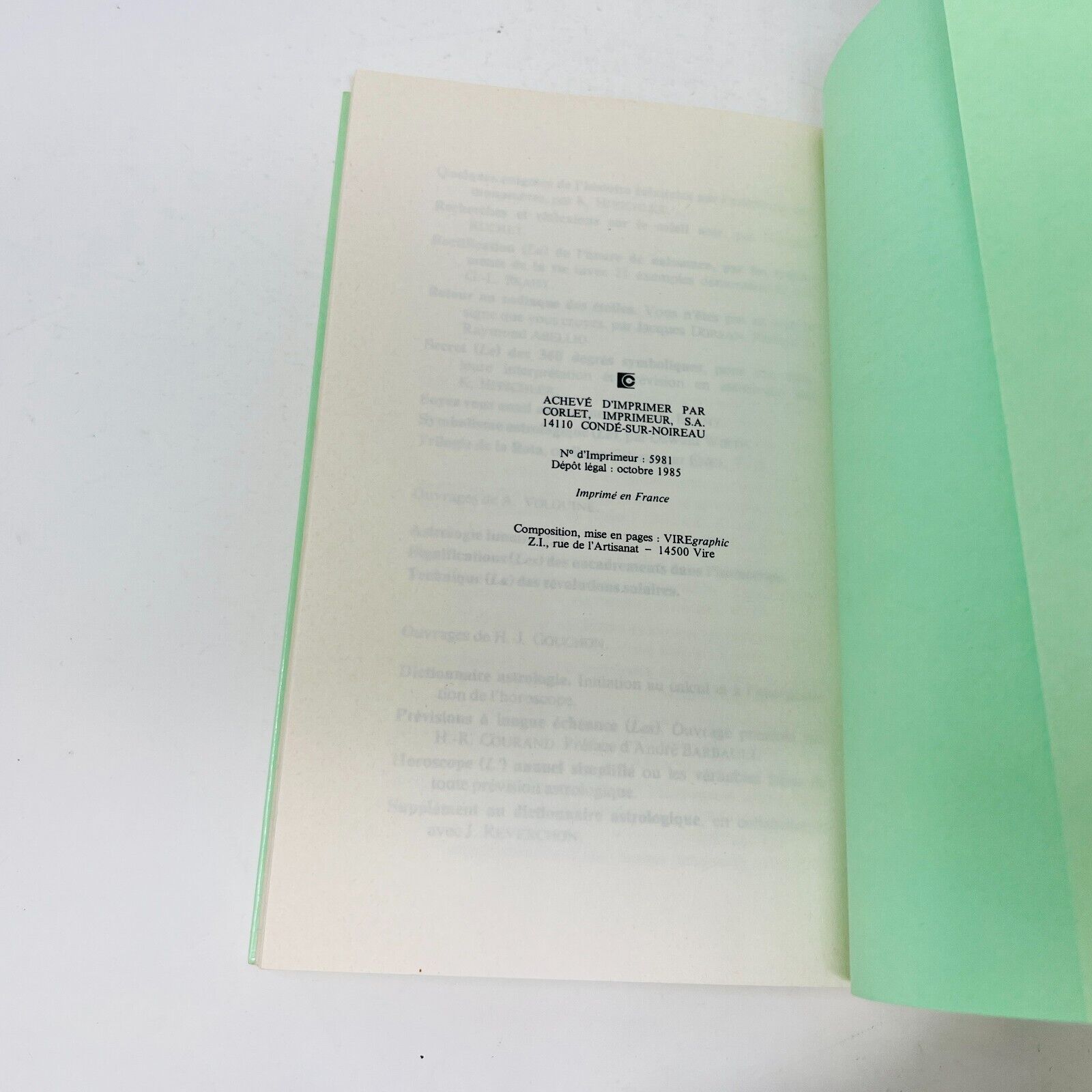 1985 La Lune Noire ou L'Axe Métaphysique de l'Astrologie Livre de Georges Ruchet