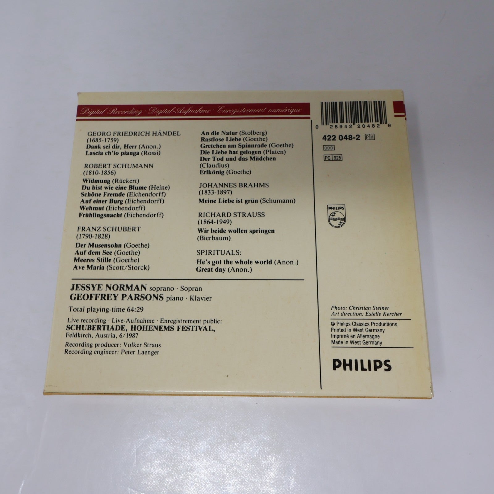 Jessye Norman 2 CD Lot Handel Schubert Schumann/The Jessye Norman Collection