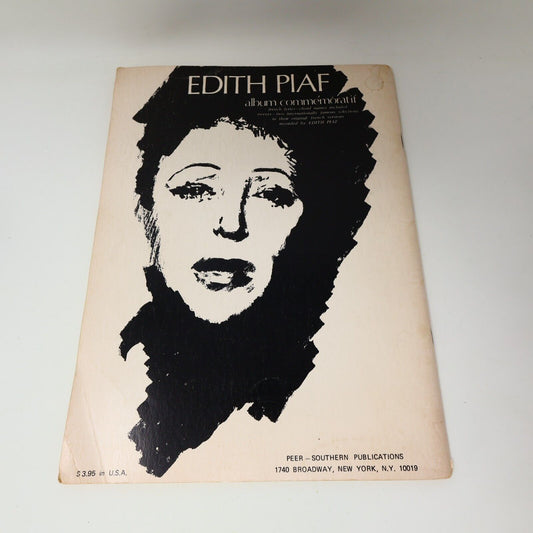 1964 Edith Piaf Album Commémoratif Peer Southern Paperback Songbook Partitions