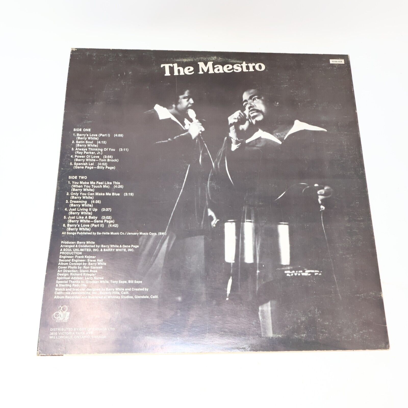 The Love Unlimited Orchestra White Gold LP Record 1974 9209-458 Barry White