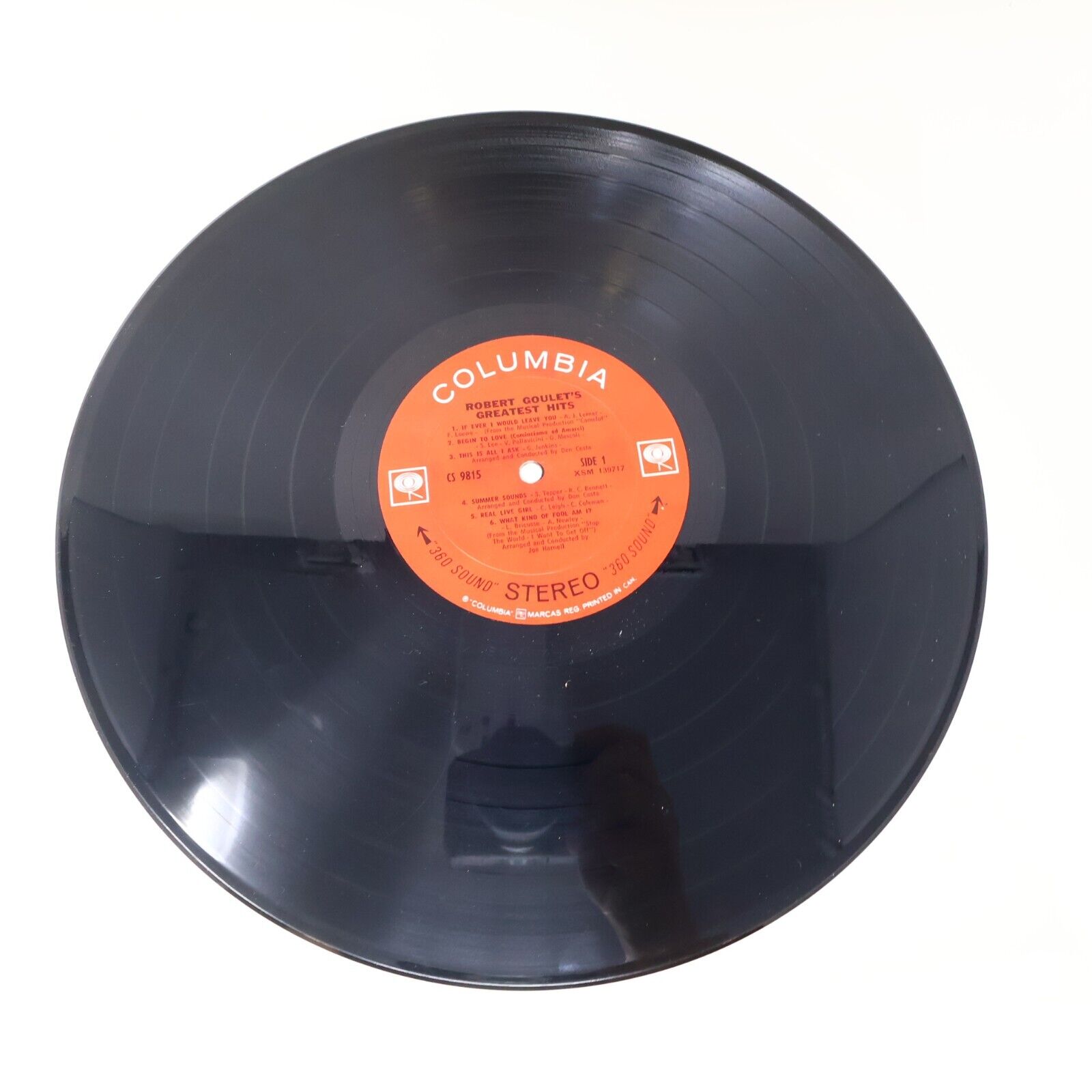 Robert Goulet's Greatest Hits LP Record Vinyl CS 9815 1960s My Love Forgive Me