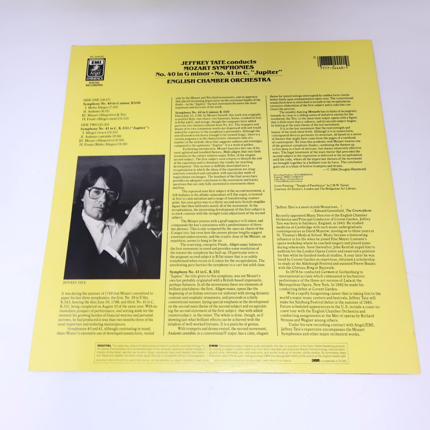 Jeffrey Tate English Chamber Orchestra Mozart Symphony 40-41 LP Record AE-344440