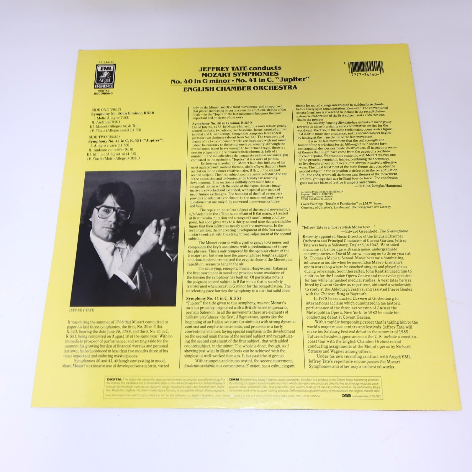 Jeffrey Tate English Chamber Orchestra Mozart Symphony 40-41 LP Record AE-344440
