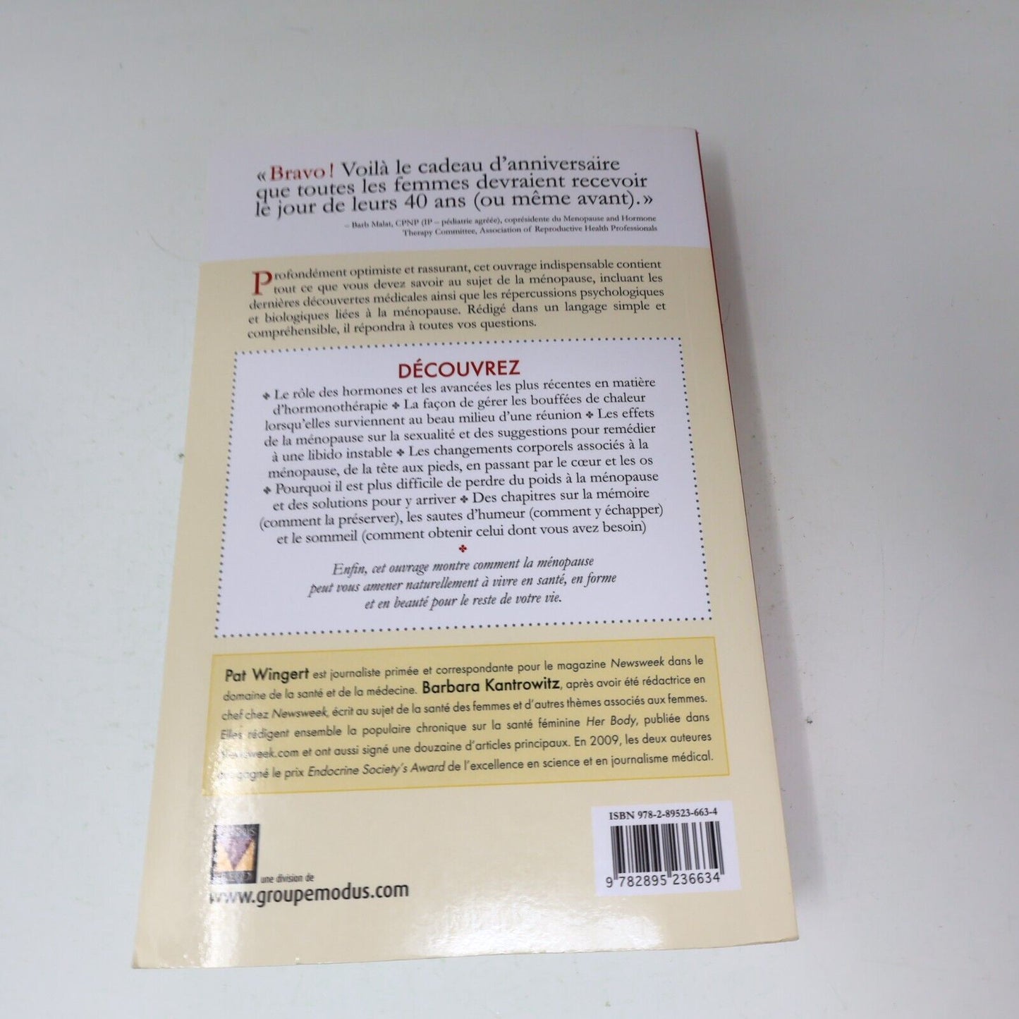 2012 Le Livre de la Ménopause Pat Wingert Barbara Kantrowitz Santé Femmes 2010s
