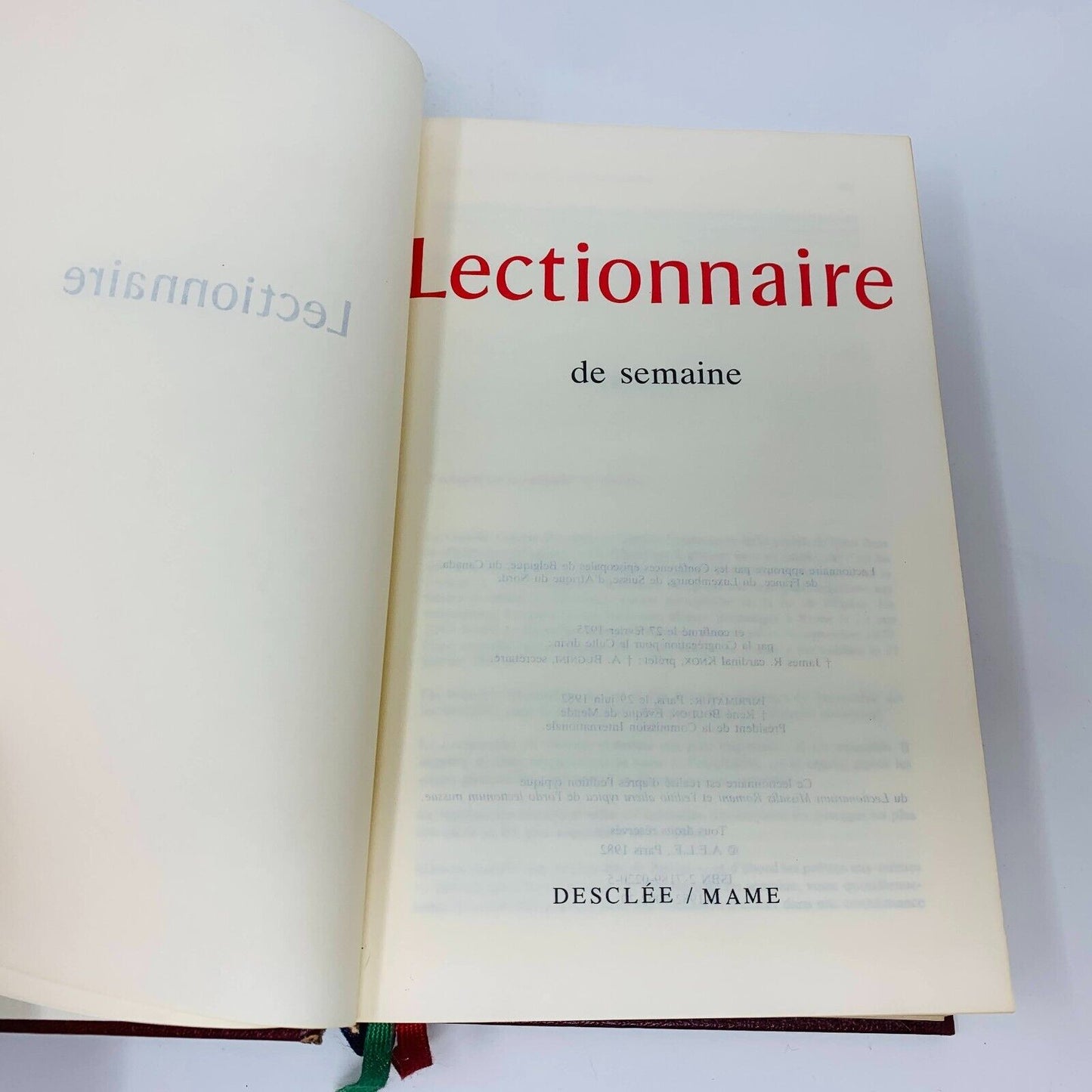 1993 Lectionnaire de Semaine Desclée Mame Français Temps Liturgiques Hardcover