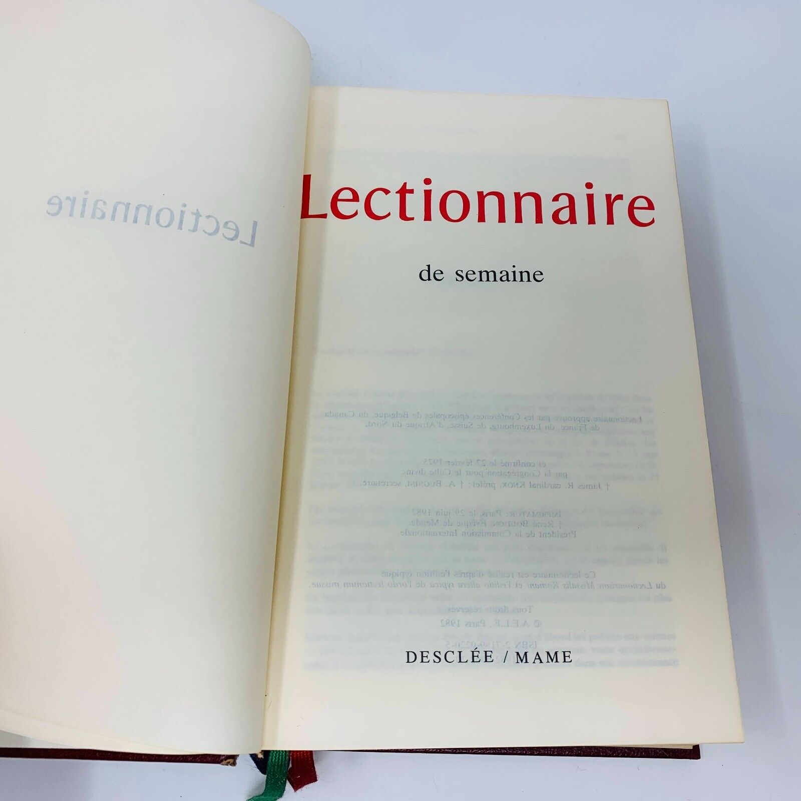 1993 Lectionnaire de Semaine Desclée Mame Français Temps Liturgiques Hardcover