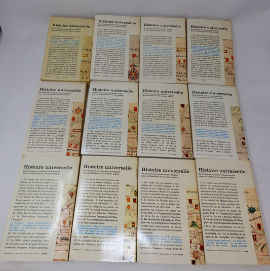 Histoire Universelle en 12 Volumes 1-12 Marabout Français Coffret Lot Livres 60s