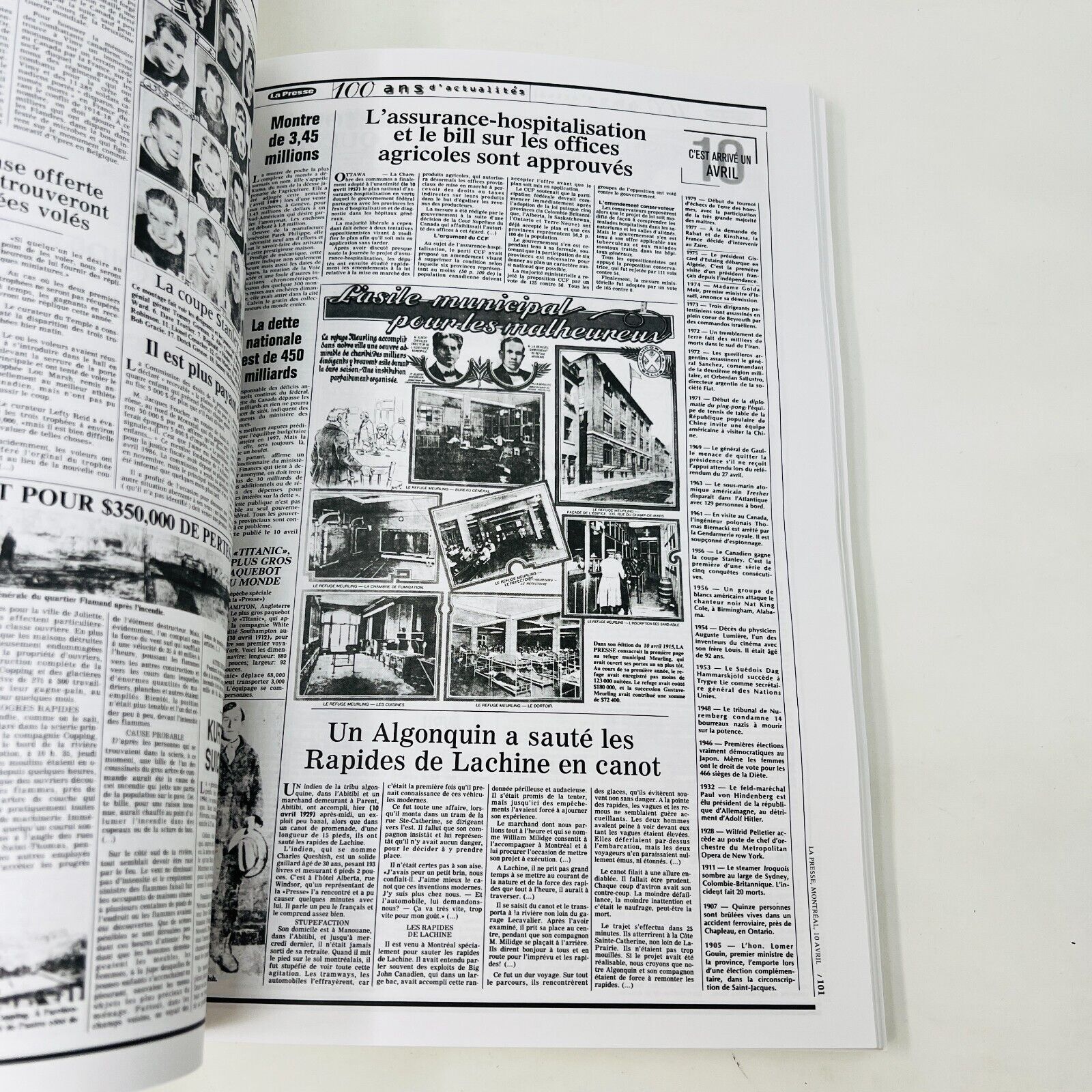 100 Ans d'Actualités La Presse 1900-2000 Articles du Journal Livre Rétrospective