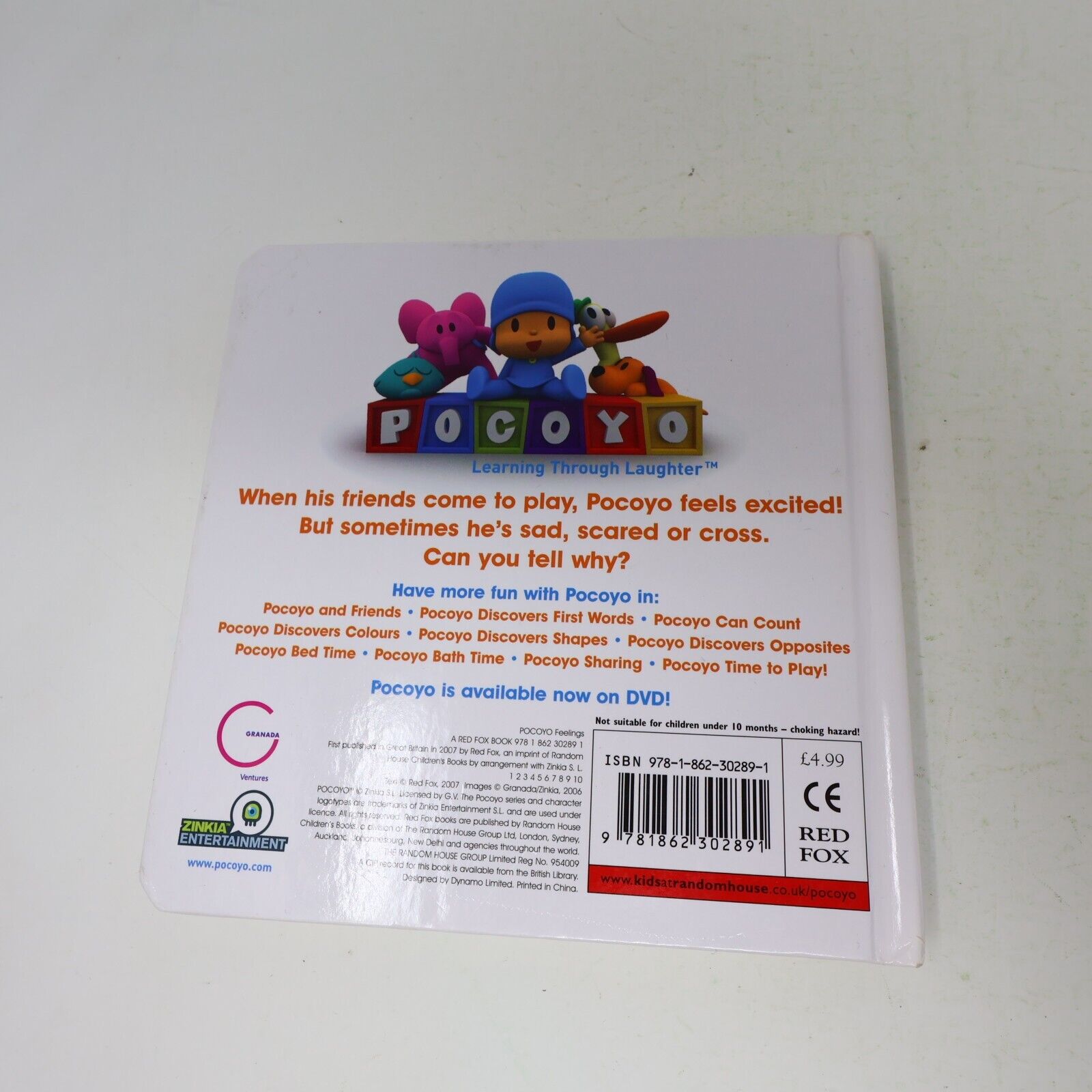 Pocoyo Lot 3 Books Young Children Feelings Colors First Words Red Fox Hardcover