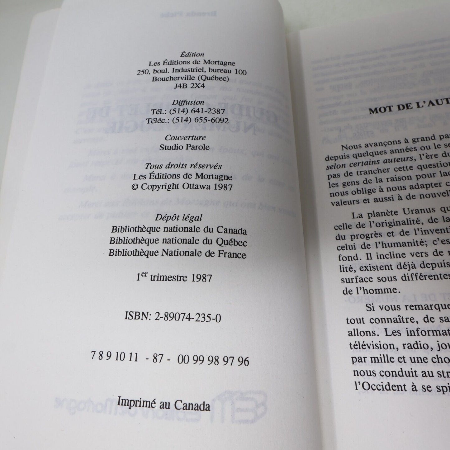 Guide Complet de Numérologie #1-3 Lot 3 Livres Brenda Piché Français French 80s