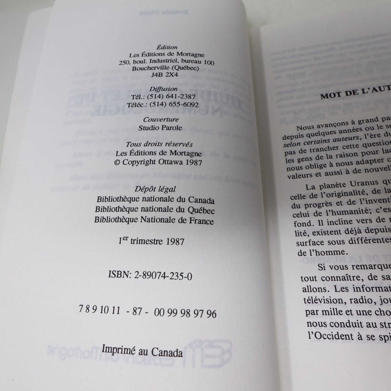 Guide Complet de Numérologie #1-3 Lot 3 Livres Brenda Piché Français French 80s