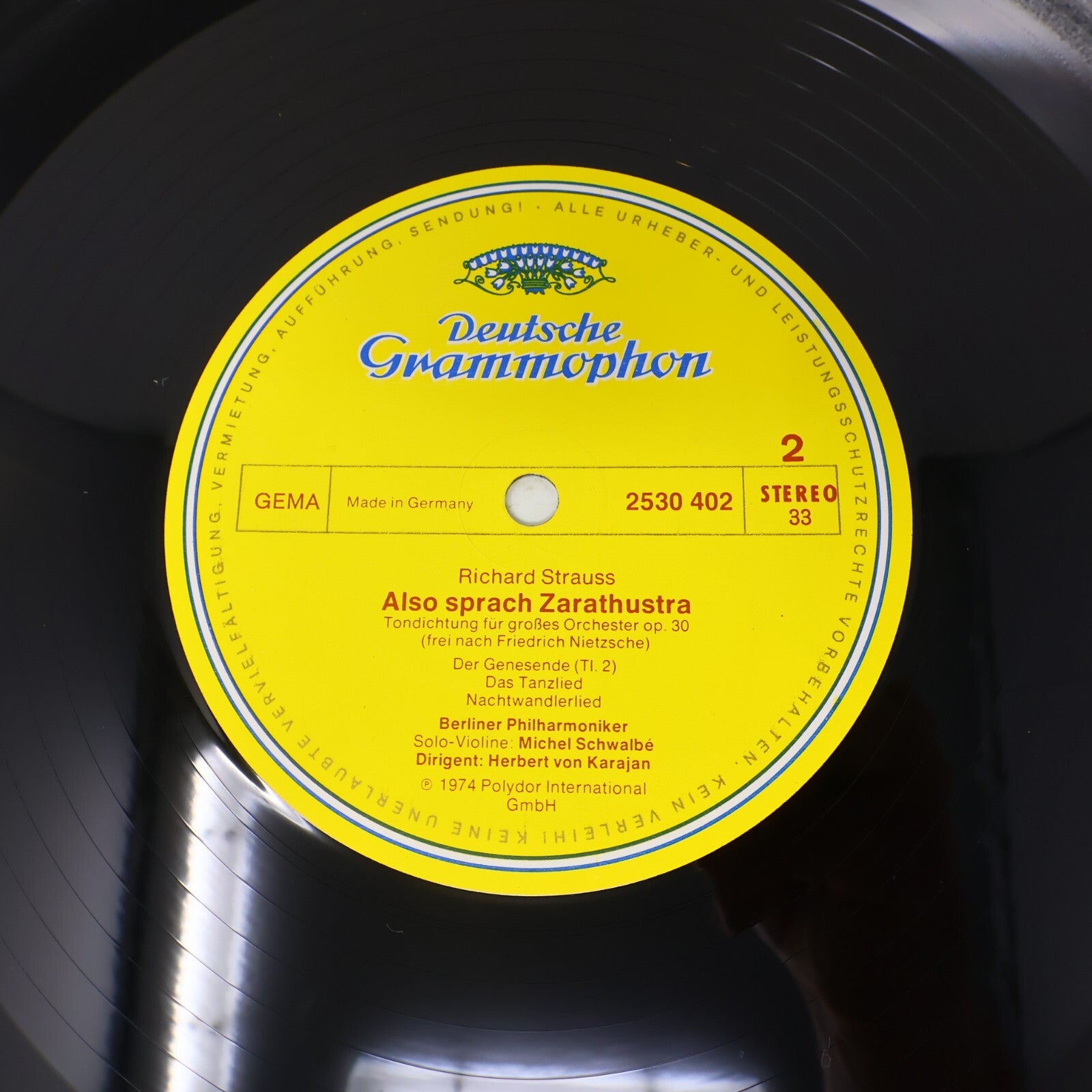 Herbert von Karajan Also Sprach Zarathustra Schwalbé LP Record Vinyl 2530 402