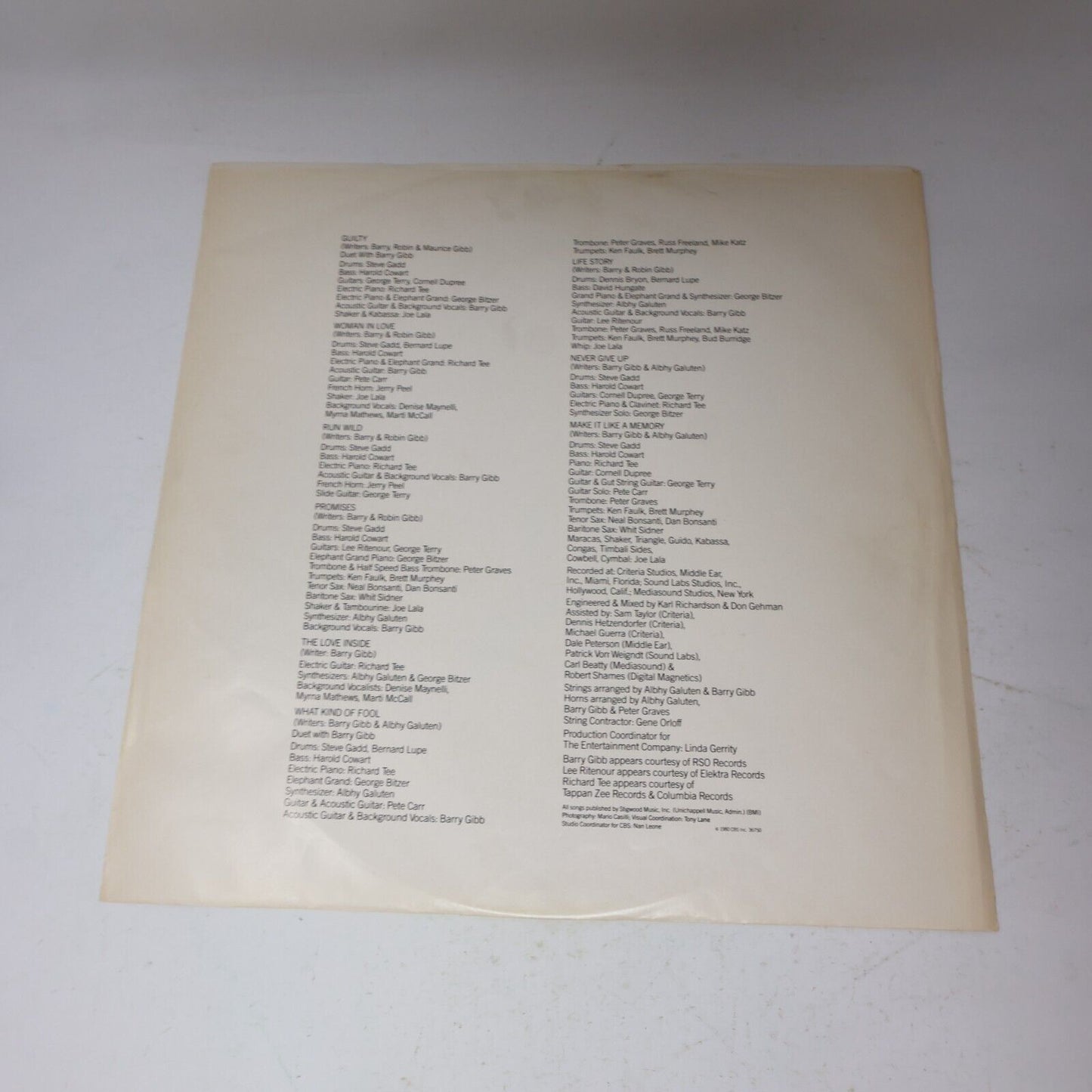 Barbra Streisand Guilty LP Record 1980 Canada XFC 36750 Gatefold Woman In Love