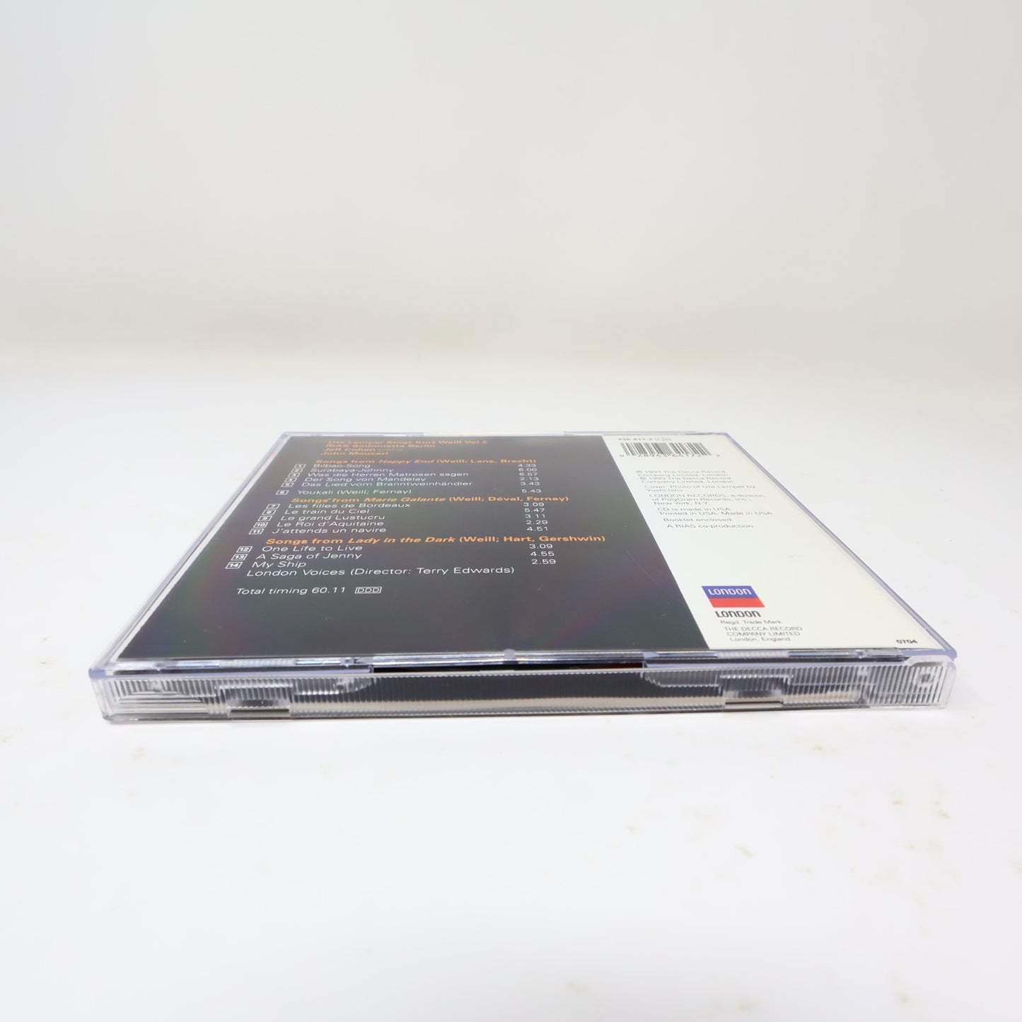 Ute Lemper Sings Kurt Weill Volume 2 CD 1993 Jazz Pop Classical 90s
