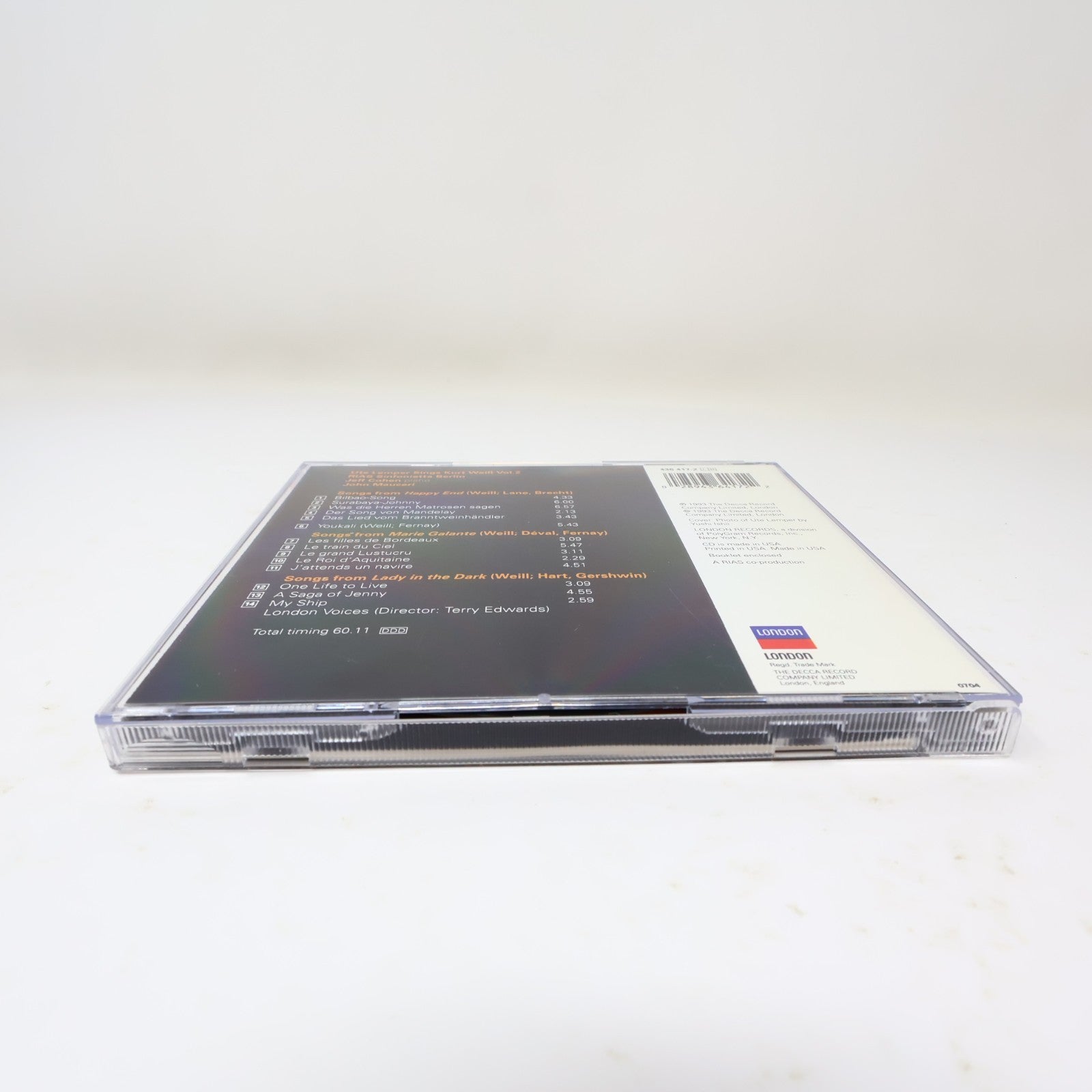 Ute Lemper Sings Kurt Weill Volume 2 CD 1993 Jazz Pop Classical 90s