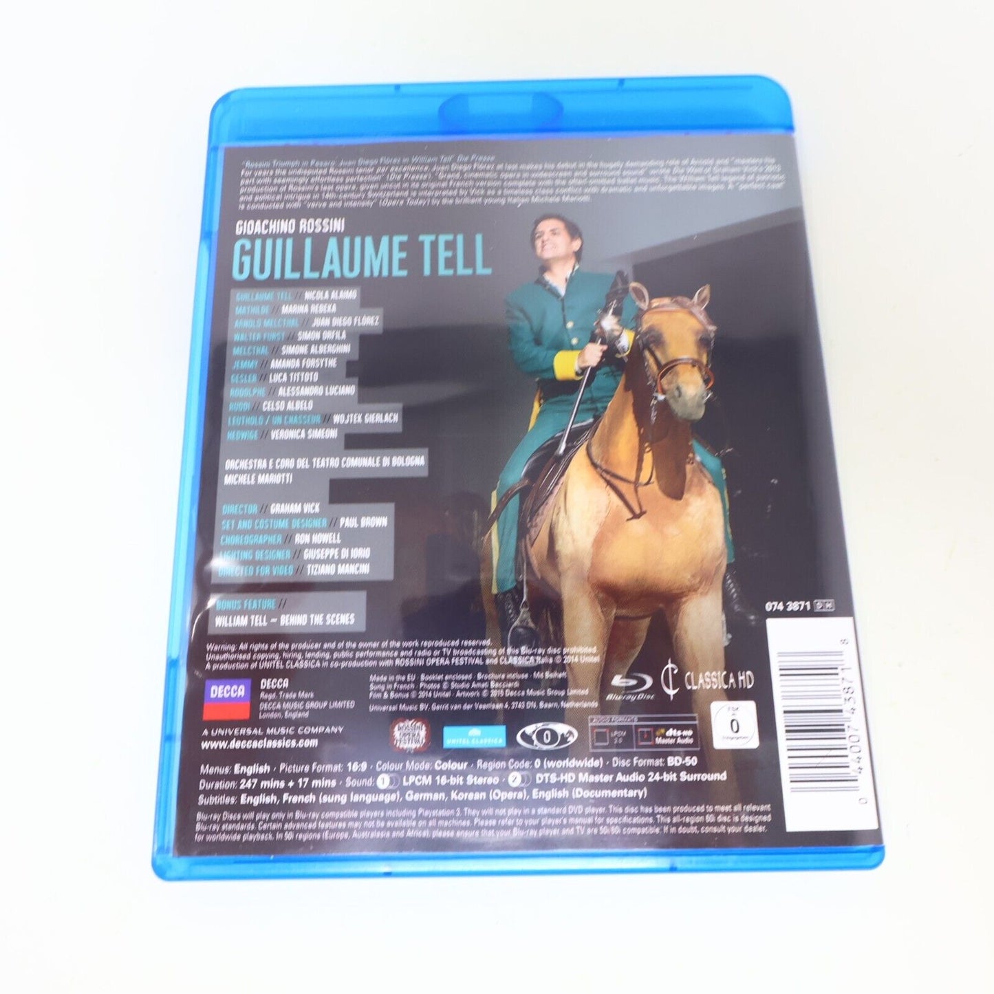 Rossini Guillaume Tell Blu-ray 2015 Tested Teatro Comunale Di Bologna Mariotti