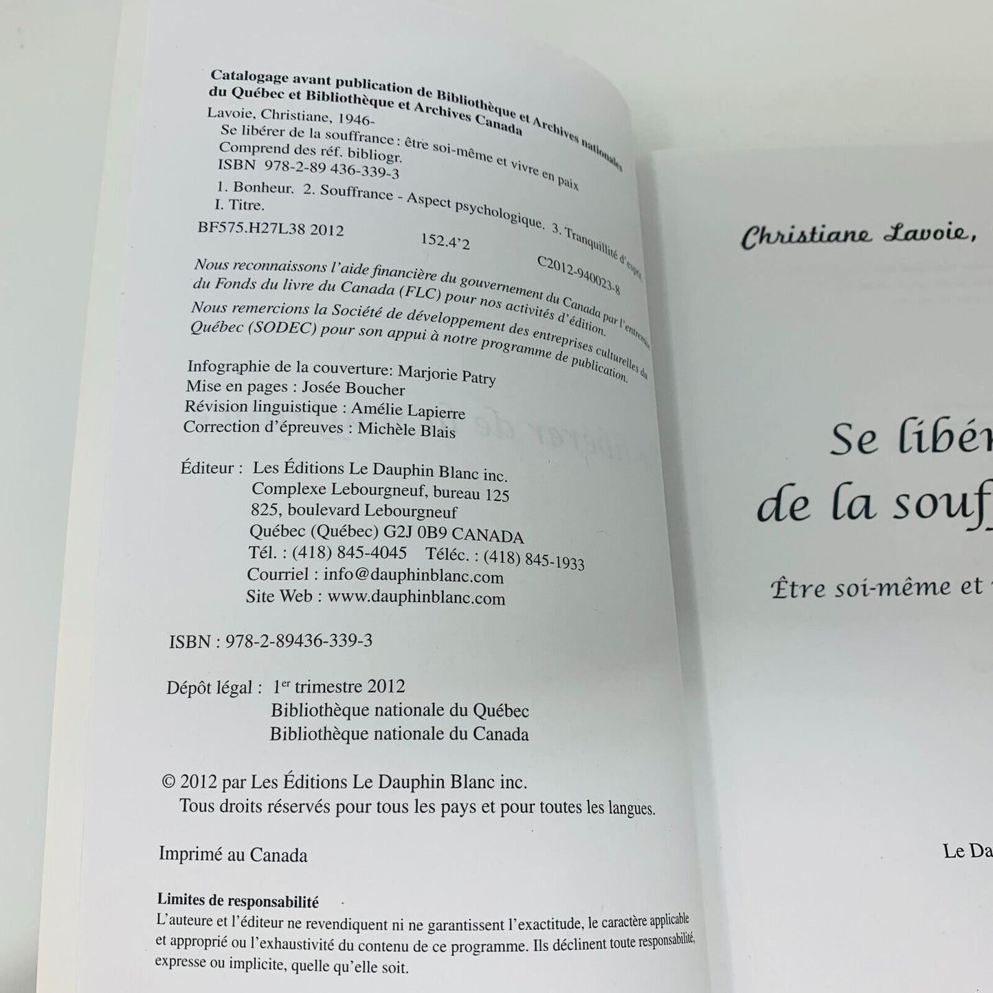 2012 Se Libérer de la Souffrance Être Soi-Même et Vivre en Paix Christine Lavoie
