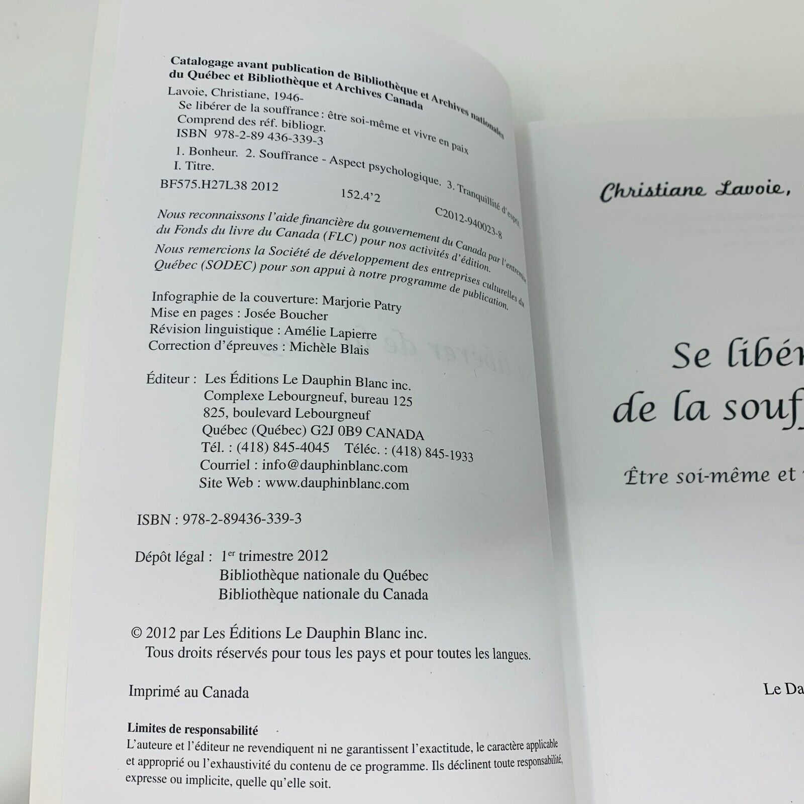 2012 Se Libérer de la Souffrance Être Soi-Même et Vivre en Paix Christine Lavoie