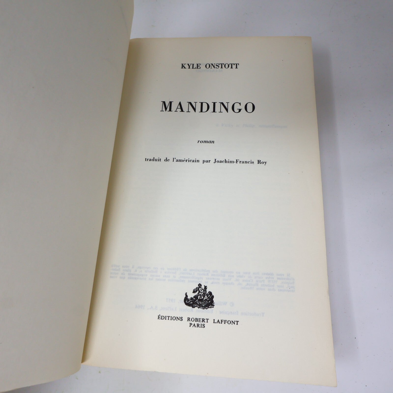 1975 Mandigo Kyle Onstott Robert Laffont Littérature Américaine Roman États-Unis