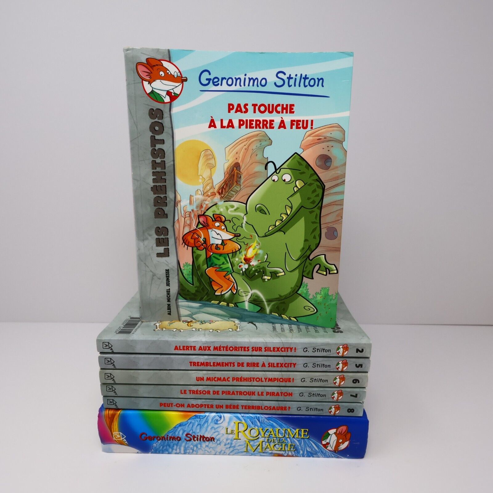 Lot 7 Livres Geronimo Stilton #1-2,5-8 Enfants Albin Michel Français French