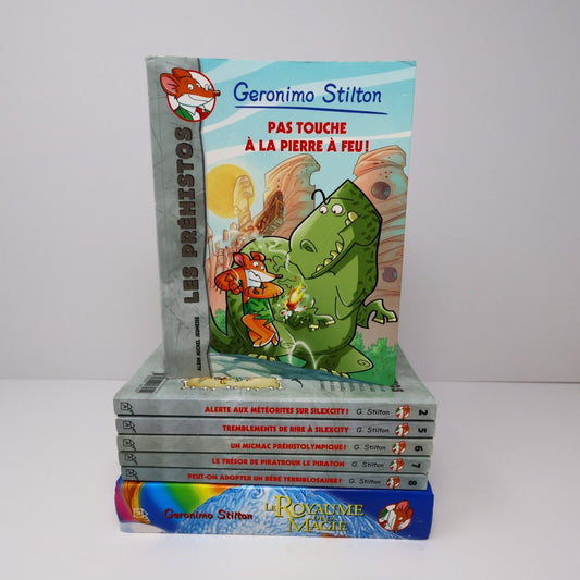Lot 7 Livres Geronimo Stilton #1-2,5-8 Enfants Albin Michel Français French