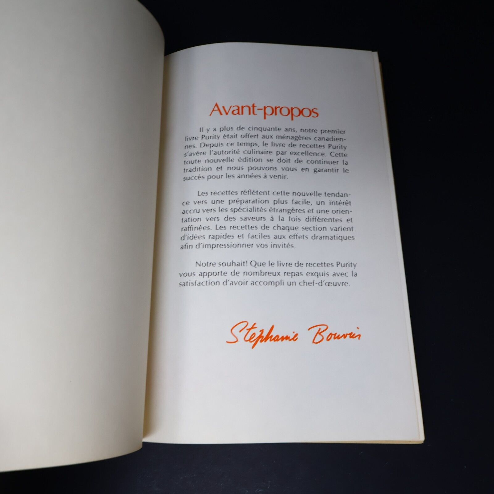 Le Nouveau Livre de Recettes Purity Hardcover HC Moulins Maple Leaf Cuisine 70s