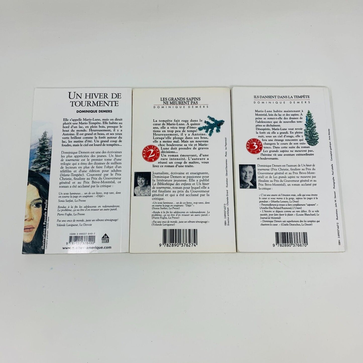 3x Marie-Tempête Série Complète Titan Jeunesse Dominique Demers Lot 3 Livres 90s