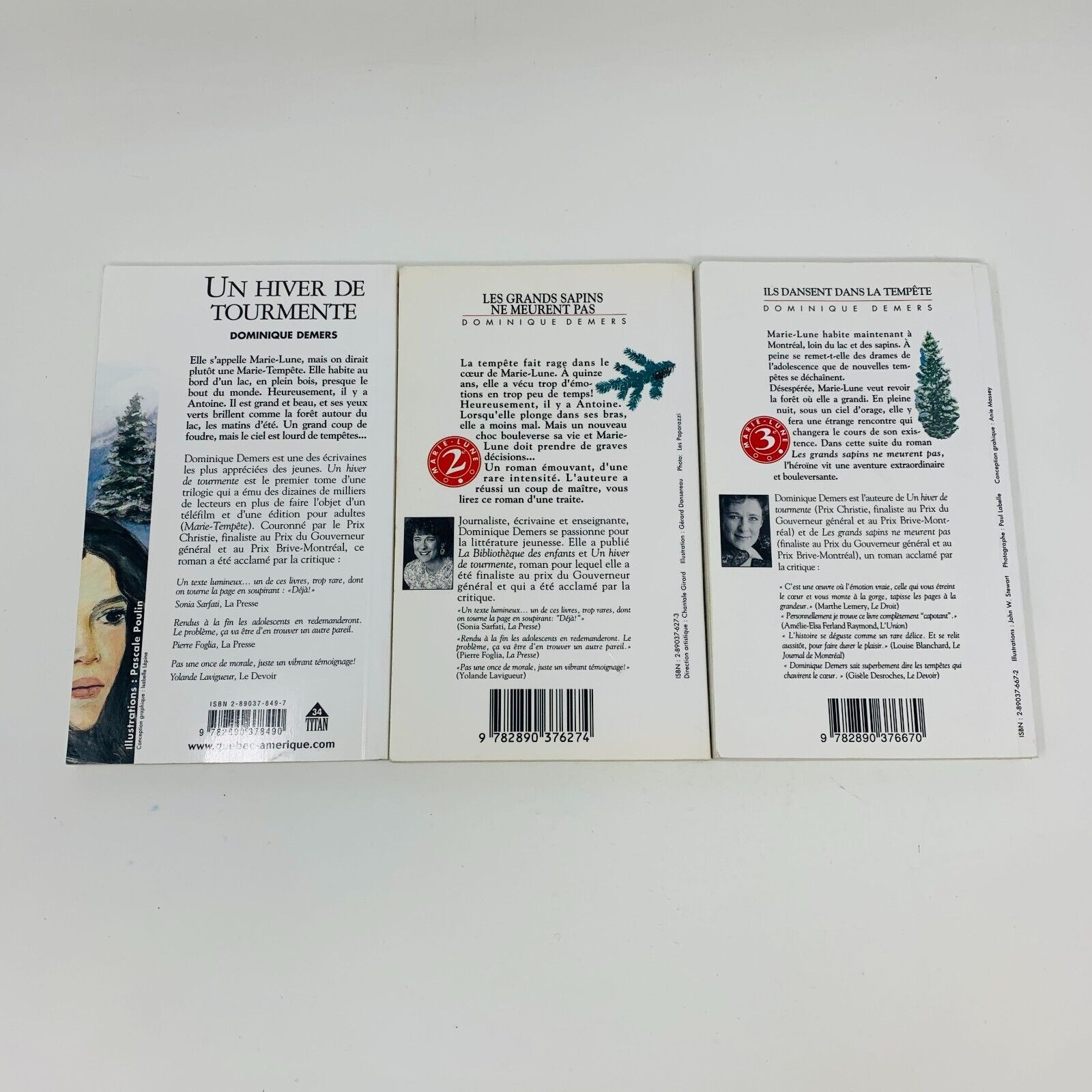 3x Marie-Tempête Série Complète Titan Jeunesse Dominique Demers Lot 3 Livres 90s