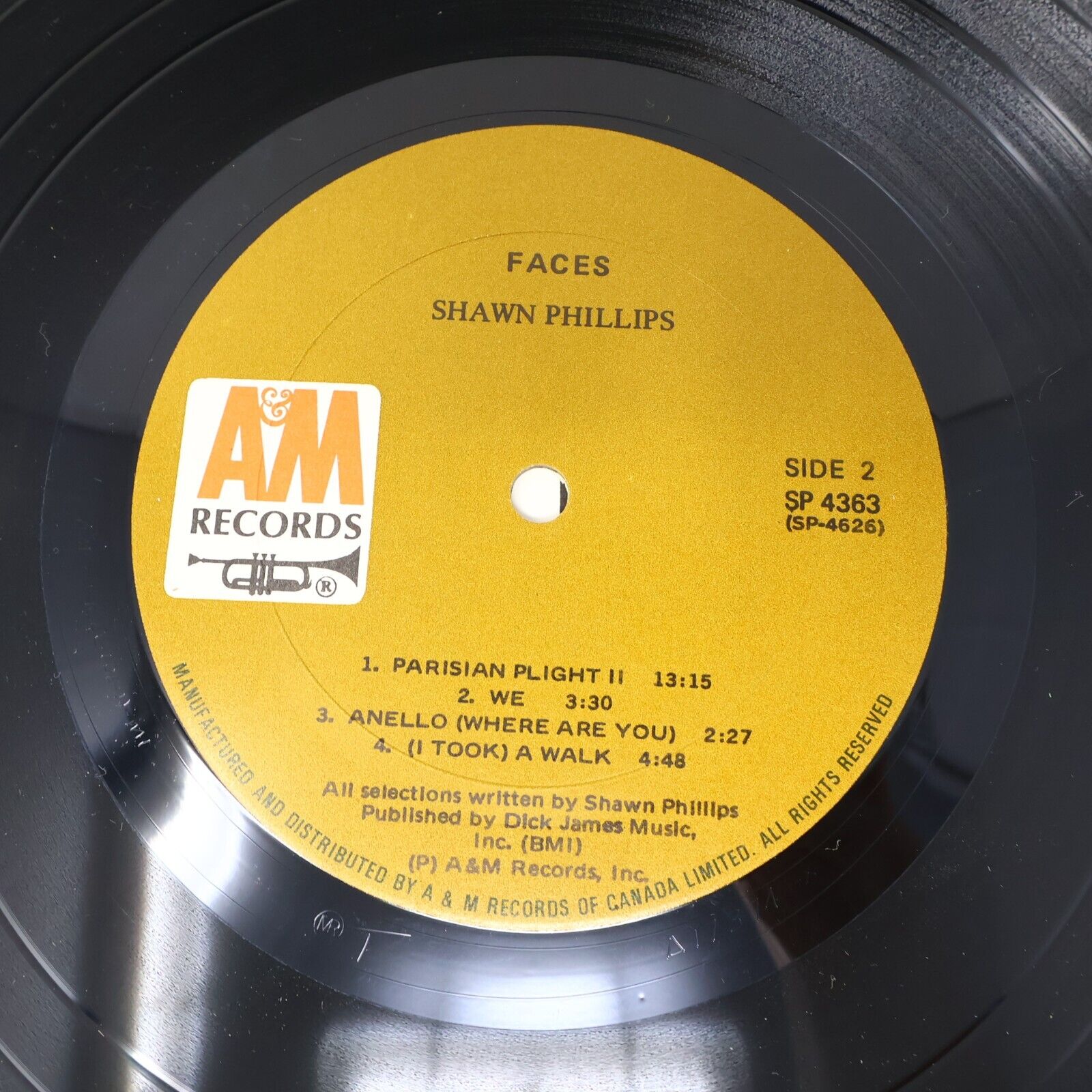 Shawn Phillips Faces LP Record A&M Records SP 4363 Canada 1972 Hey Miss Lonely