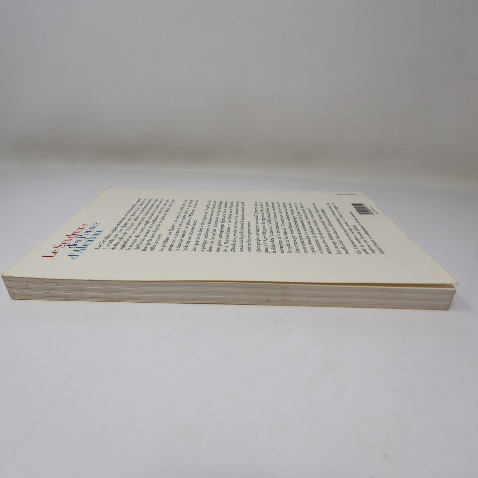 Le Syndrome des Plaines d'Abraham Eric Schwimmer Boréal 1995 PB Français French