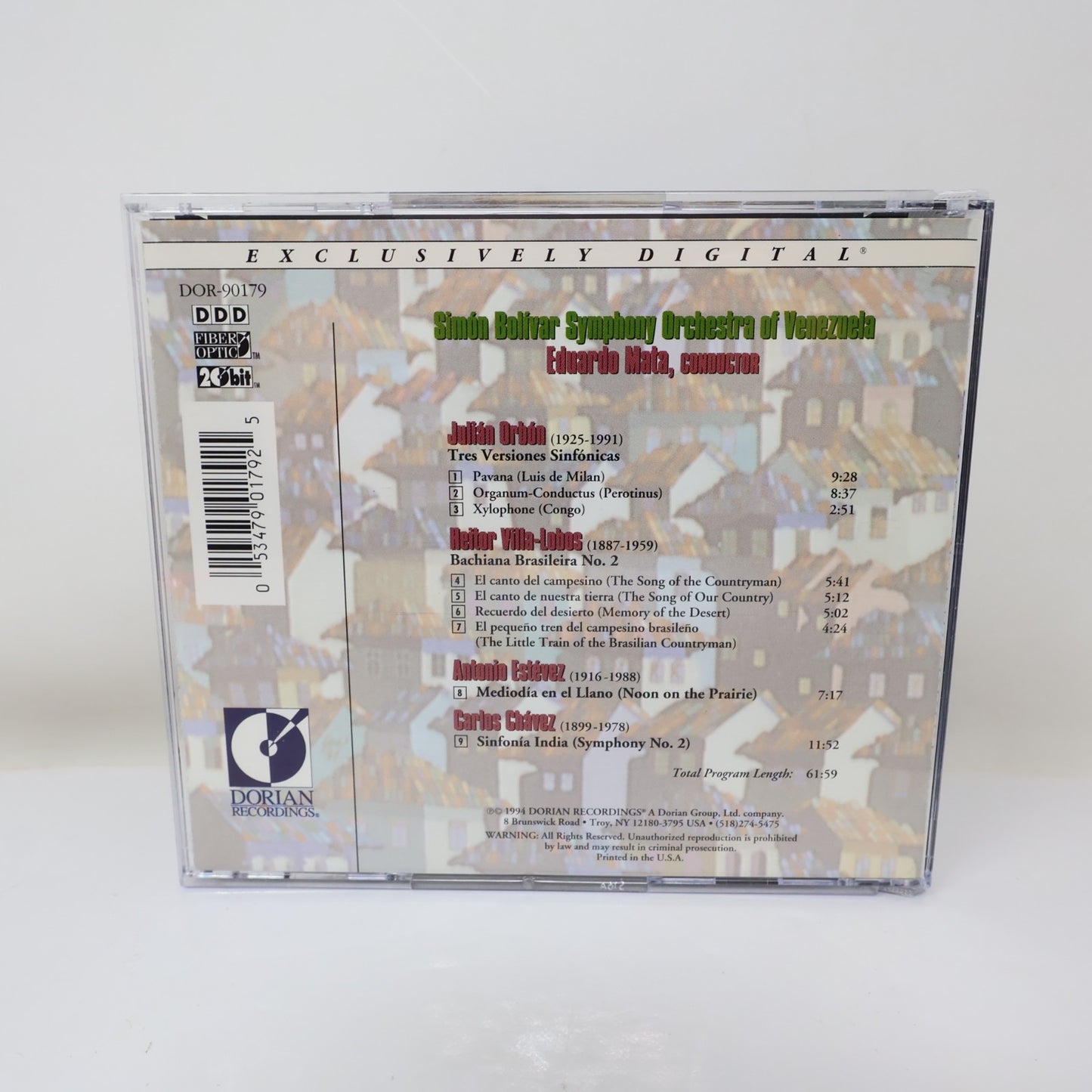 Music of Latin American Masters Orbon Villa-Lobos Estevez Chavez CD Dorian 1994