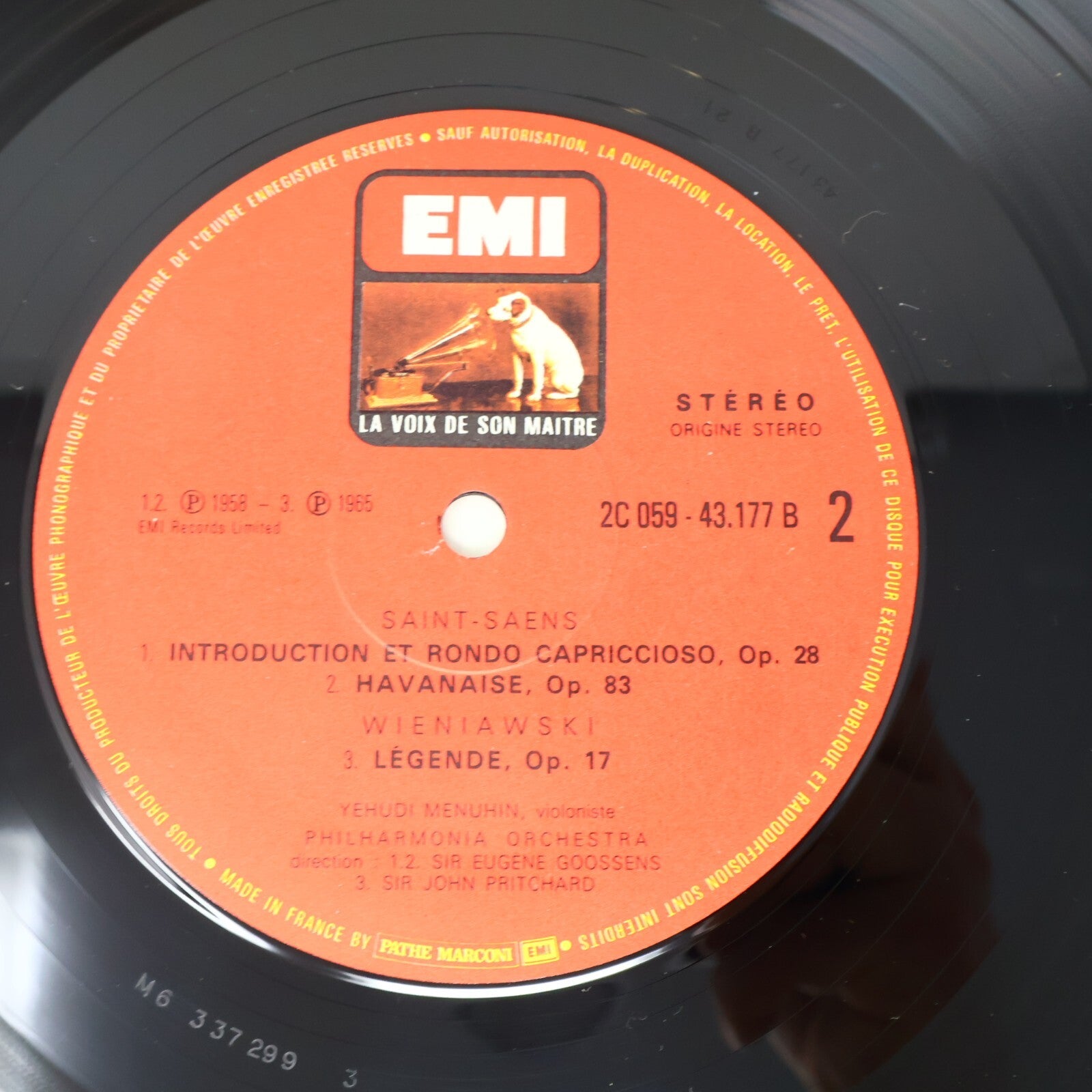 Yehudi Menuhin Eugene Goossens Pritchard Philharmonia Disque Record C 059-43177