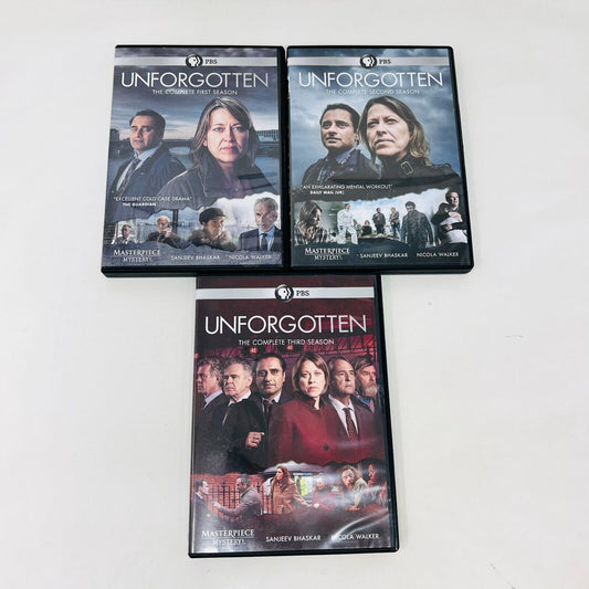 Unforgotten Seasons #1-2-3 DVD Lot Tested PBS Region 1 TV Serie Nicola Walker