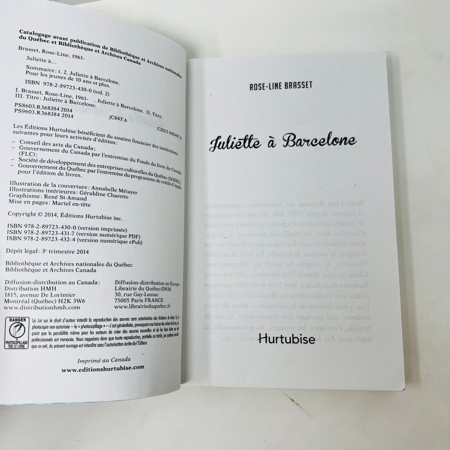 6x Juliette à Barcelone/Mexico/Rome/Paris Rose-Line Brasset Lot Livres Hurtubise