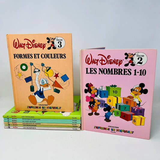 8x J'Apprends en m'Amusant Walt Disney Livres Français/French Children Lot 80s