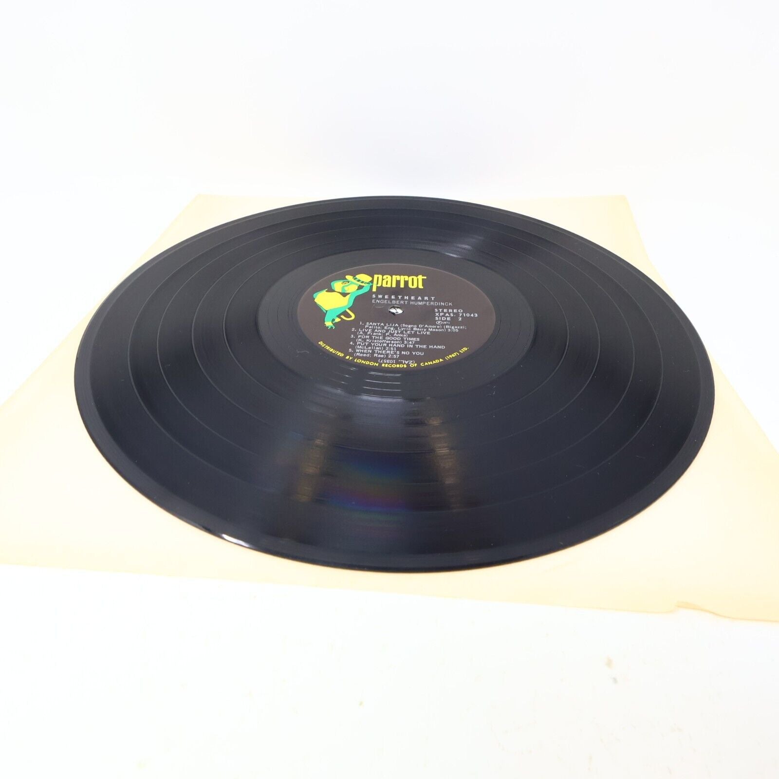Engelbert Humperdinck Sweetheart LP Record Vinyl 1971 Canada Parrot XPAS 71043