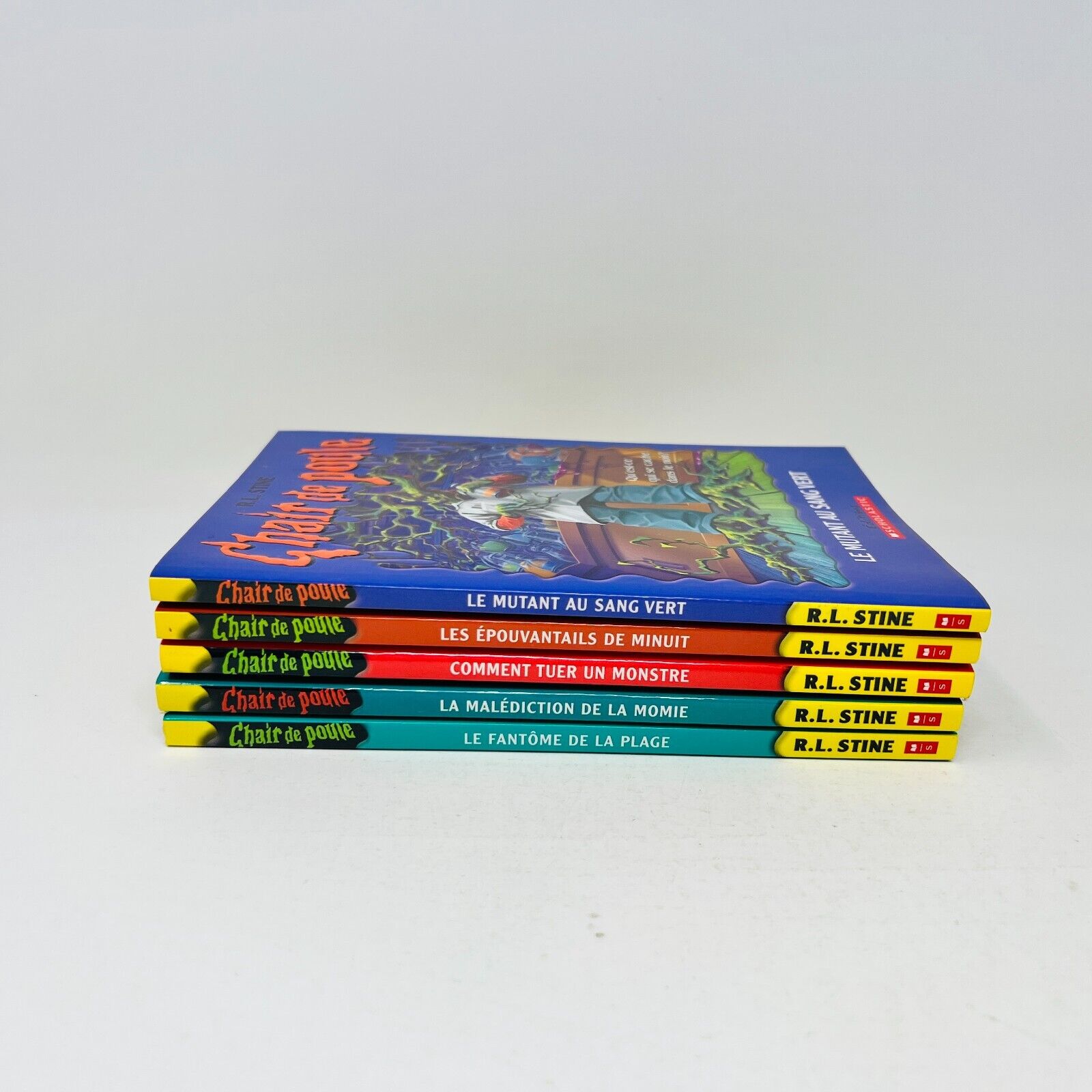 5x Chair de Poule Scholastic Goosebumps in French/Français R.L. Stine Lot Livres