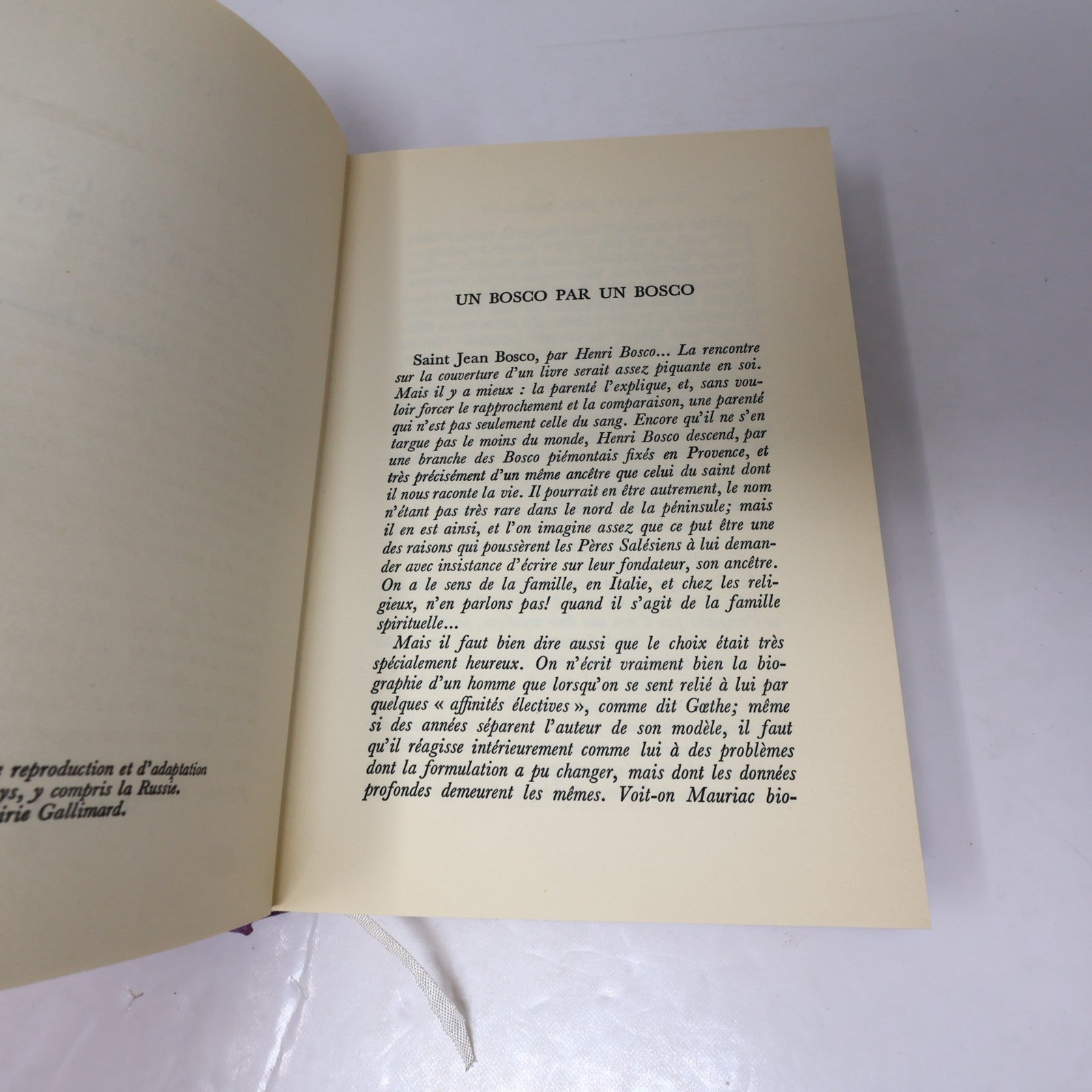 Henri Bosco Saint Jean Bosco Collection Soleil Gallimard 1959 HC French Numéroté