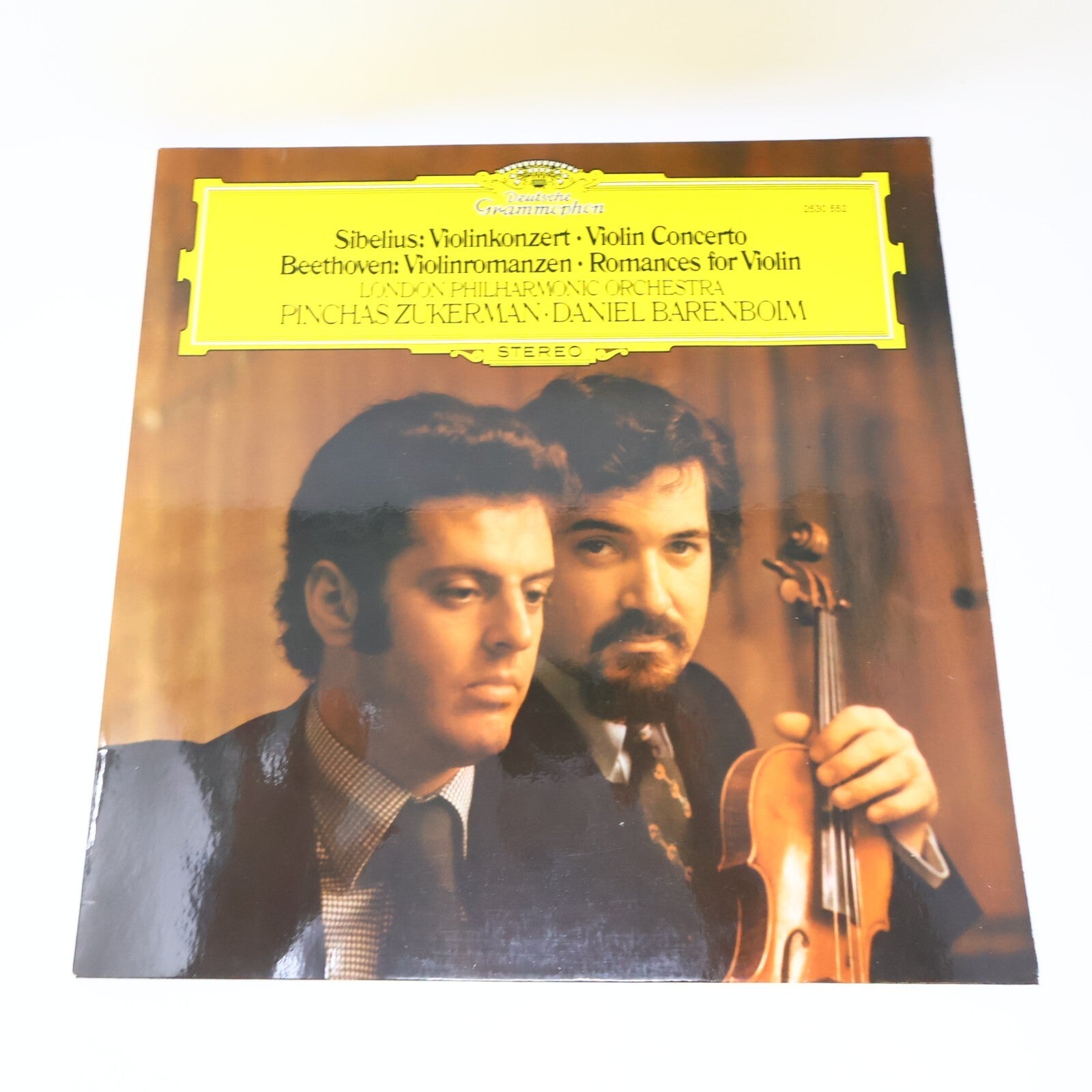 Pinchas Zukerman Daniel Barenboim Sibelius Beethoven Violin LP Record 2530 552