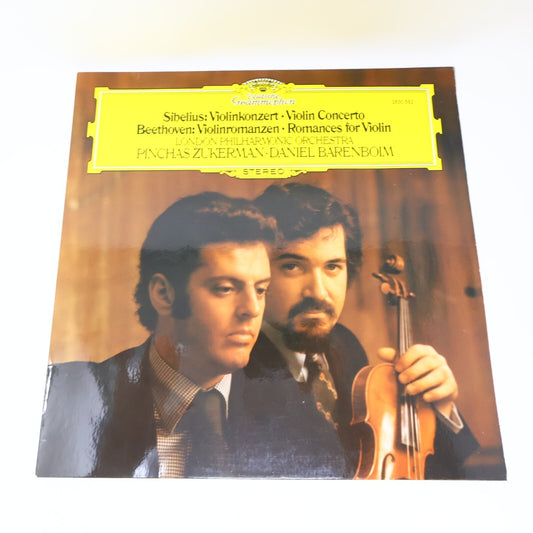 Pinchas Zukerman Daniel Barenboim Sibelius Beethoven Violin LP Record 2530 552