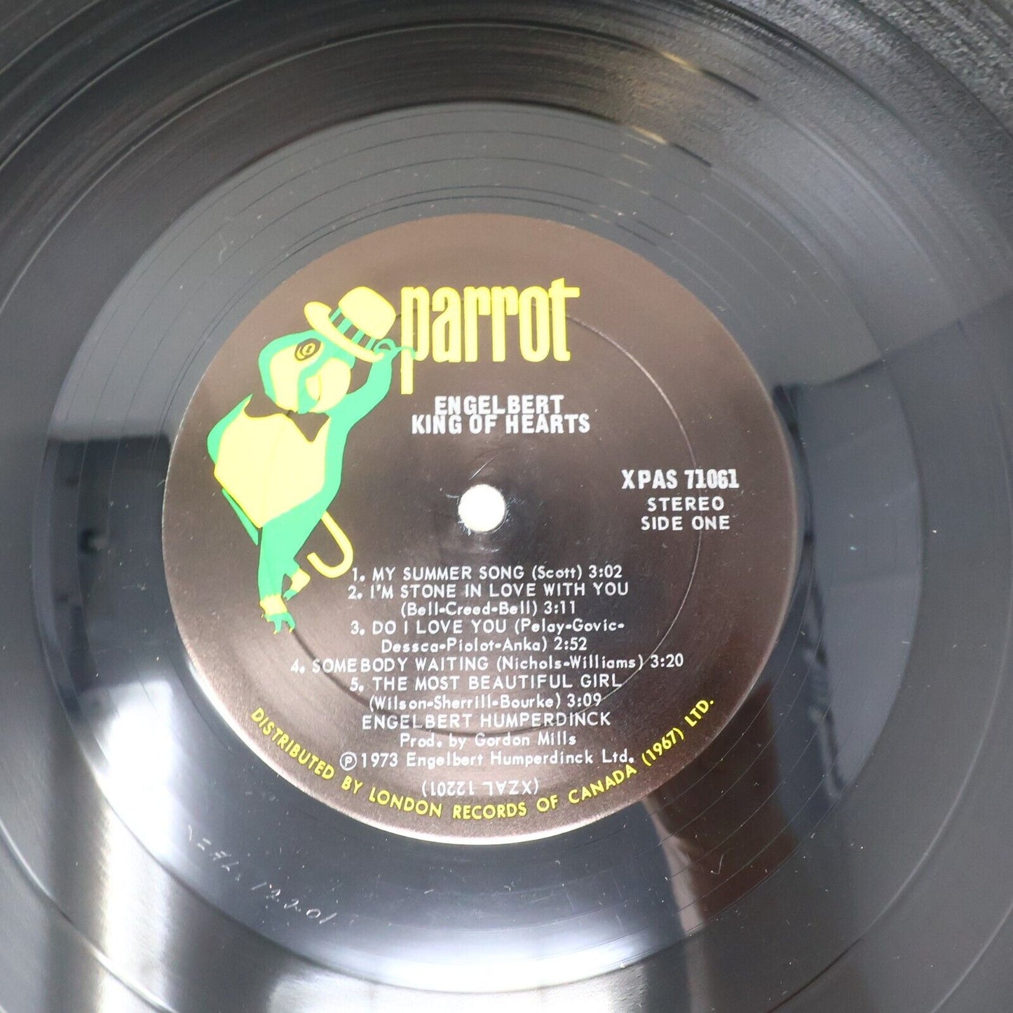 Engelbert Humperdinck King Of Hearts LP Record Vinyl Parrot XPAS 71061 Canada