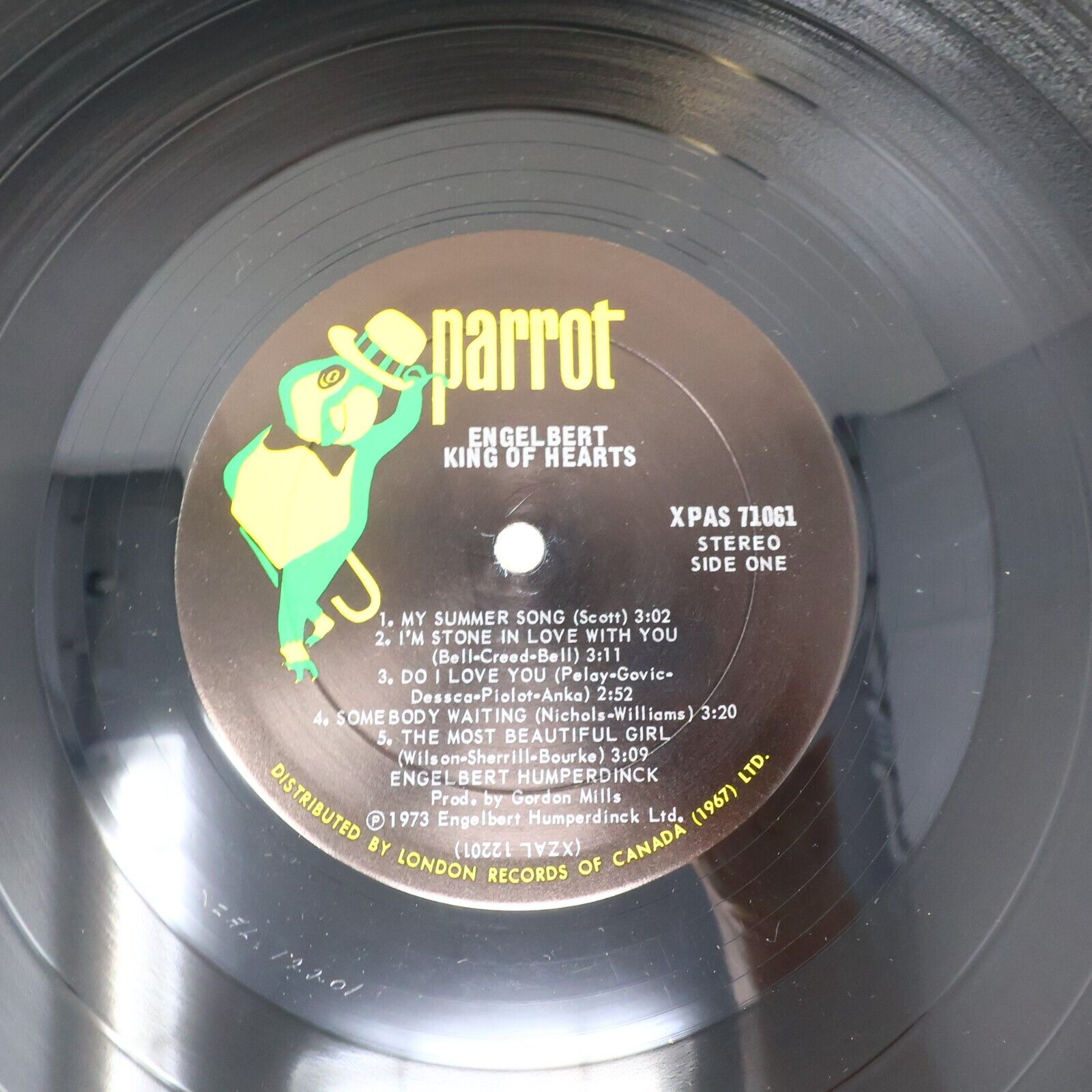 Engelbert Humperdinck King Of Hearts LP Record Vinyl Parrot XPAS 71061 Canada
